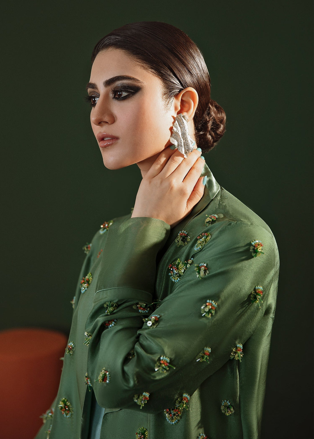 Hussain Rehar | Basic Not Basic |  Wild poppy - by - Libasekhas UK - Registered Vendor of : Hussain Rehar - 100% Original Designer Dresss