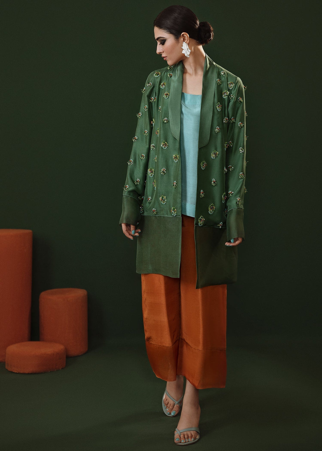 Hussain Rehar | Basic Not Basic |  Wild poppy - by - Libasekhas UK - Registered Vendor of : Hussain Rehar - 100% Original Designer Dresss