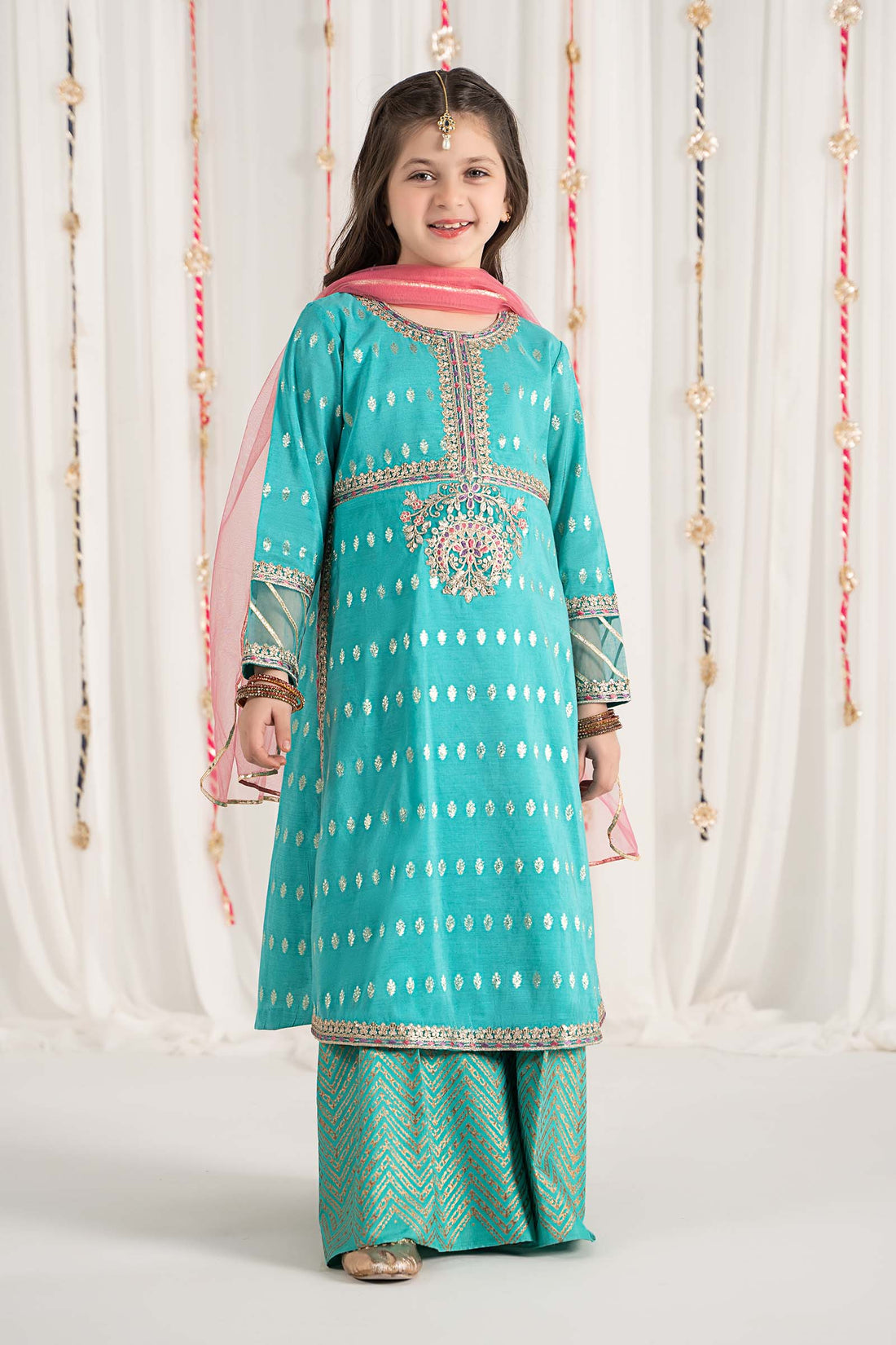 Maria B | 3 Piece Embroidered Raw Silk Suit | MKS-EF25-30 - by - Libasekhas UK - Registered Vendor of : Maria B - 100% Original Designer Dresss