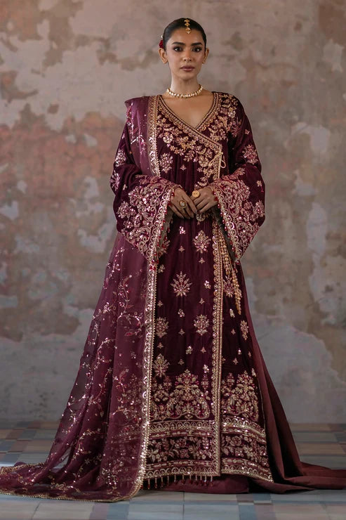 Emaan Adeel | Velvet Affair | Purple Angrakha & Lehnga-Tanish