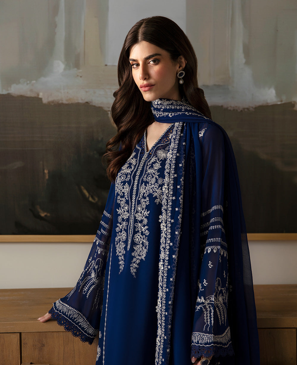Republic Womenswear | Premium Pret 25 | RPP-05 (Bleu rêveur) - by - Libasekhas UK - Registered Vendor of : Republic Womenswear - 100% Original Designer Dresss