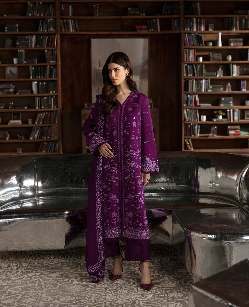 Republic Womenswear | Premium Pret 25 | RPP-06 (Prune de myrtille) - by - Libasekhas UK - Registered Vendor of : Republic Womenswear - 100% Original Designer Dresss