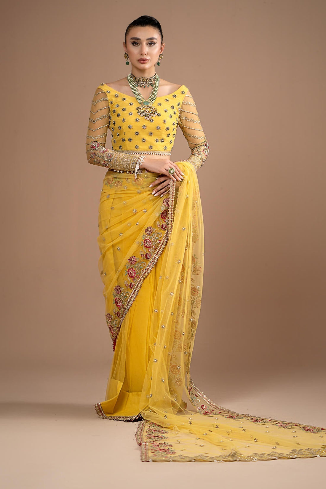 Imrozia Premium | Lumiere Luxury Sarees | 02 Lustrous Gold - by - Libasekhas UK - Registered Vendor of : Imrozia Premium - 100% Original Designer Dresss
