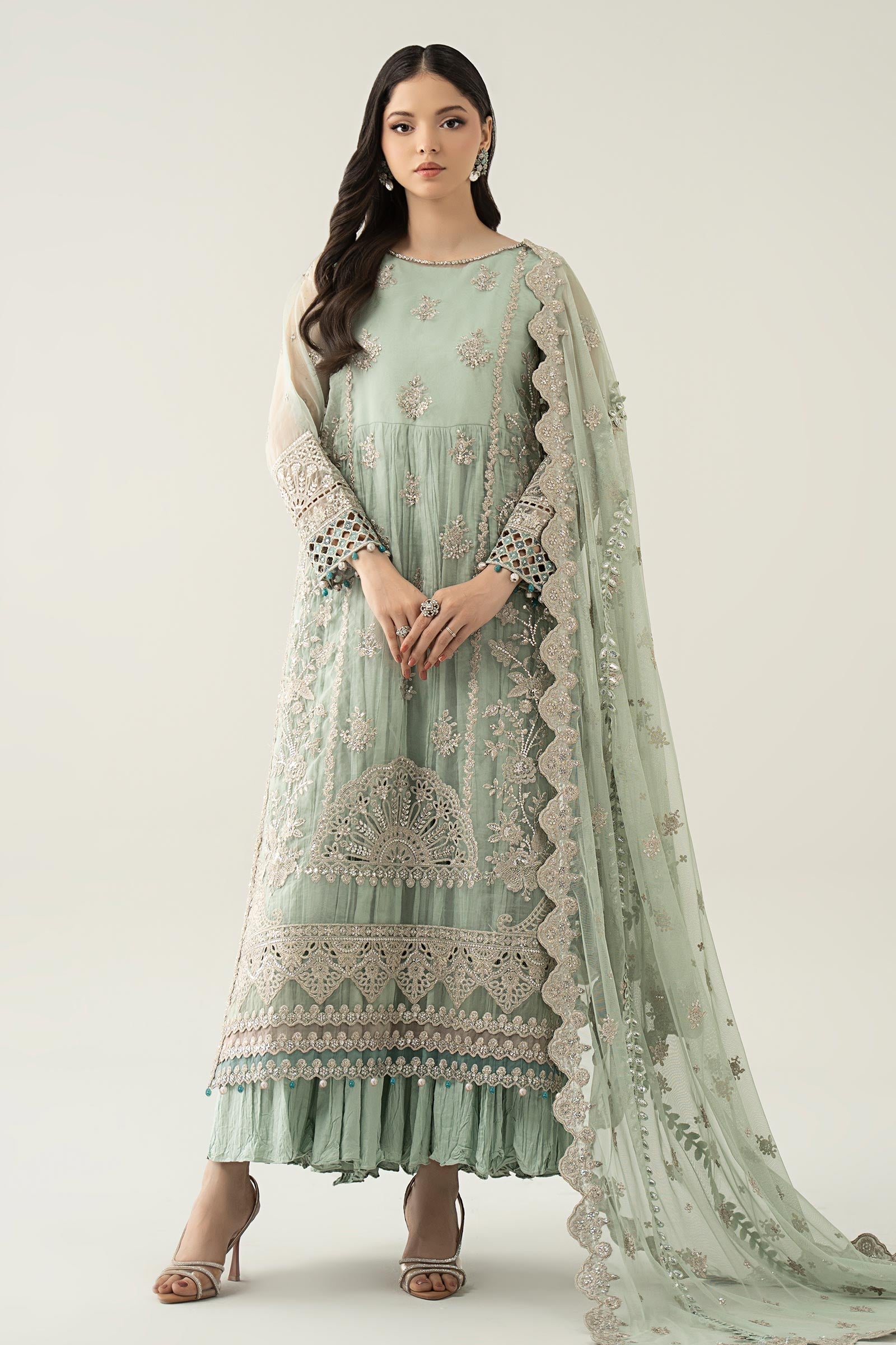 sachin and babi light blue dress Women's Embroidered Dresses main image 1