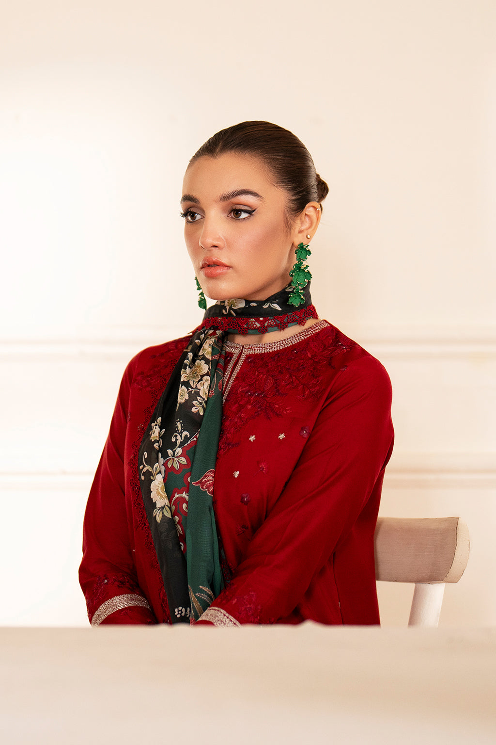 Saad Shaikh | Lumiere Winter |  D-07 Coral - by - Libasekhas UK - Registered Vendor of : Saad Shaikh - 100% Original Designer Dresss