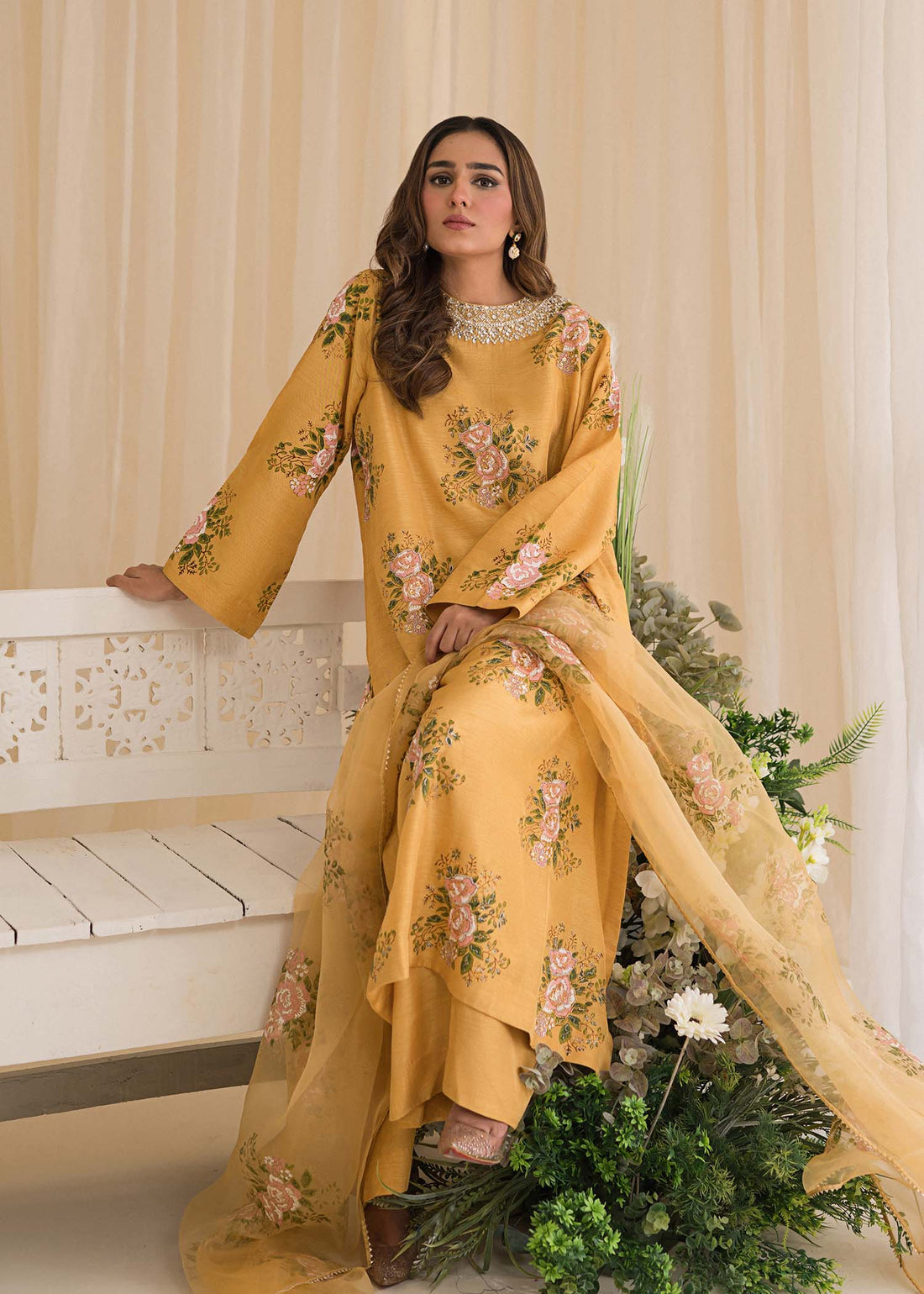 Sadaf Fawad Khan | Lyla Festive Pret | Lemon Zest - by - Libasekhas UK - Registered Vendor of : Sadaf Fawad Khan - 100% Original Designer Dresss