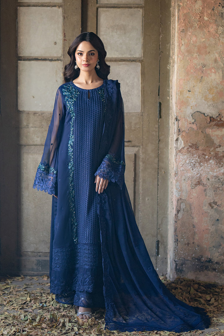Azure | Ensembles Embroidered Formals | Serene Sapphire - by - Libasekhas UK - Registered Vendor of : Azure - 100% Original Designer Dresss