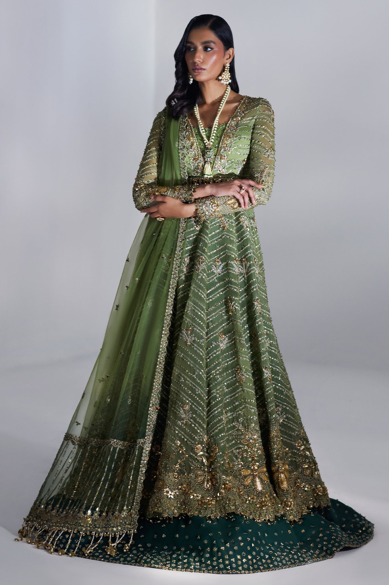 Elan | Luxury Wedding Wears | SCINTILLANT OLIVE (EP-20995) - LIBASEKHAS UK Elan | Luxury Wedding Wears | SCINTILLANT OLIVE (EP-20995) - LIBASEKHAS UK