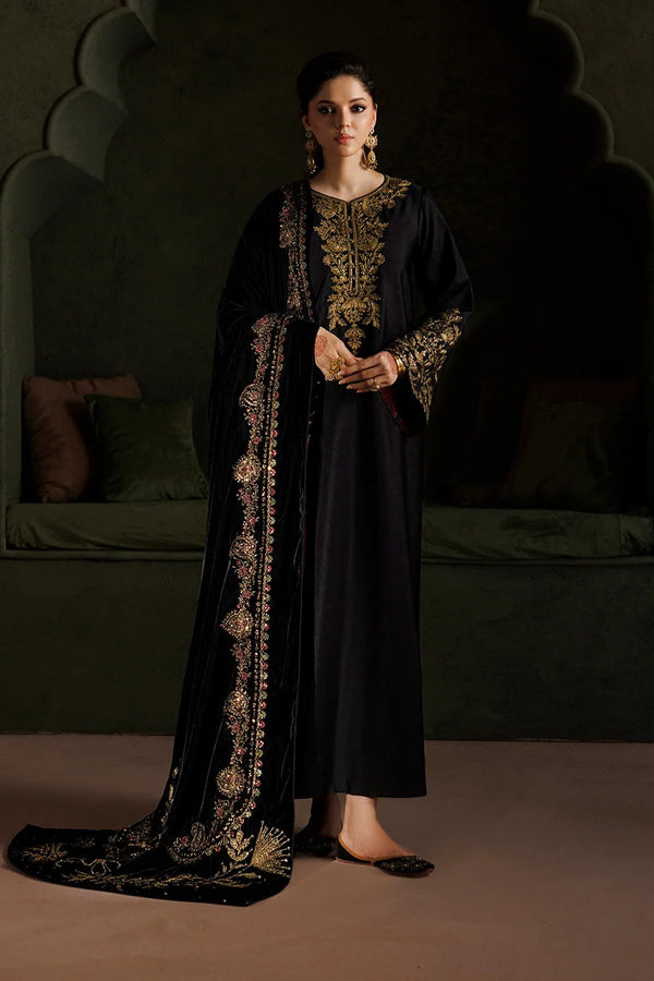 Iznik| Velvet'26 | Black Trouser & Shirt IV-80 Embroidered Sheesha Silk