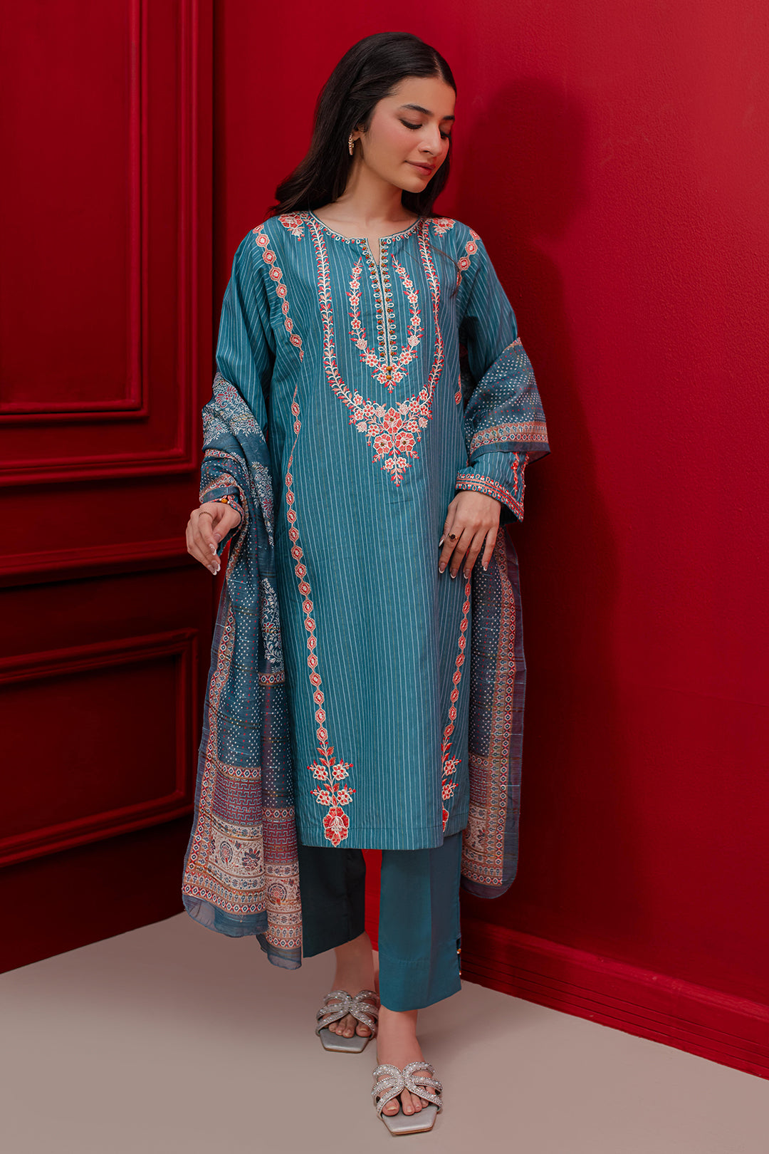 Zellbury | Winter Pret | Embroidered Kurta Dupatta Trouser - 1265 - by - Libasekhas UK - Registered Vendor of : Zellbury Women - 100% Original Designer Dresss