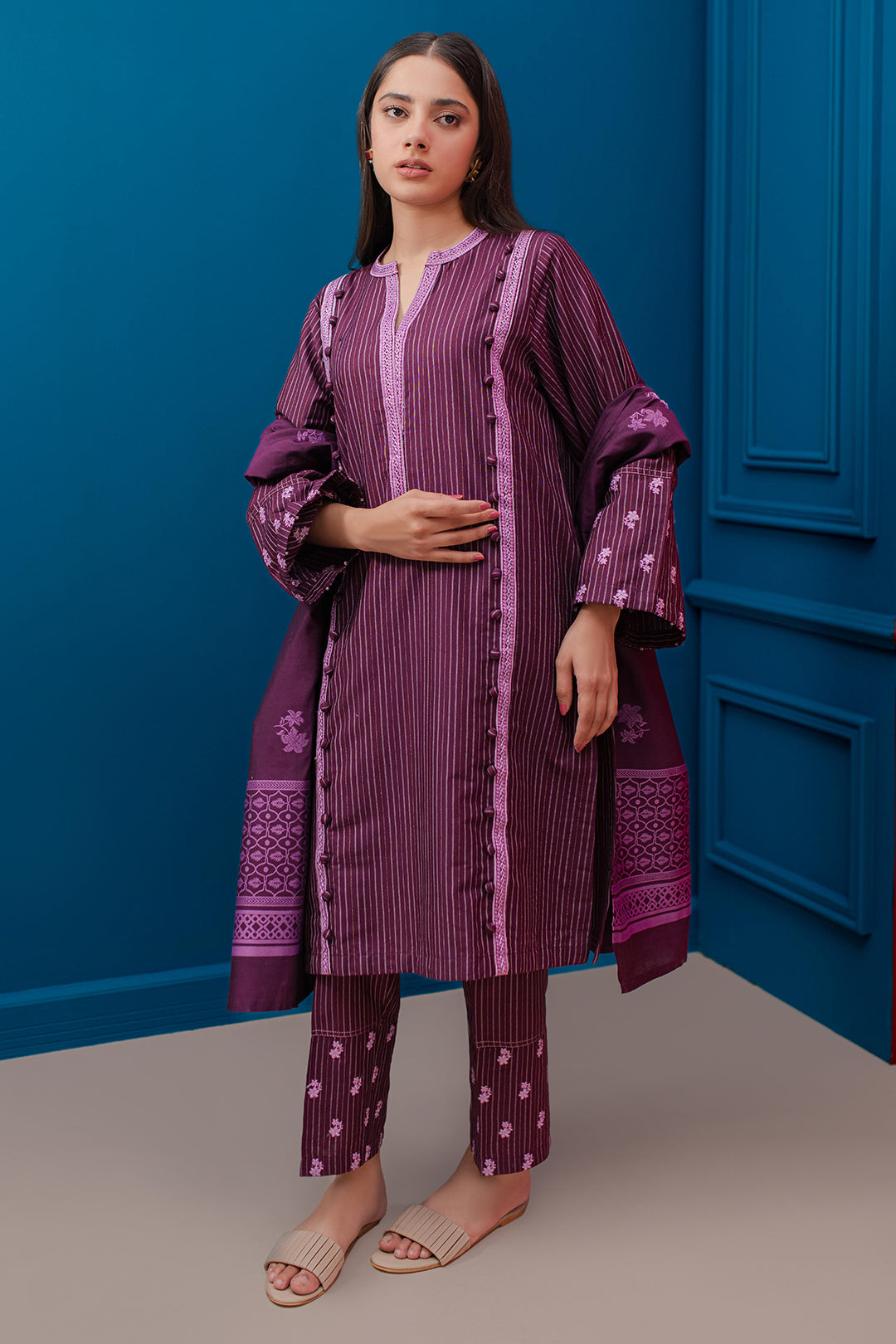 Zellbury | Winter Pret | Embroidered Kurta Dupatta Trouser - 1278 - by - Libasekhas UK - Registered Vendor of : Zellbury Women - 100% Original Designer Dresss