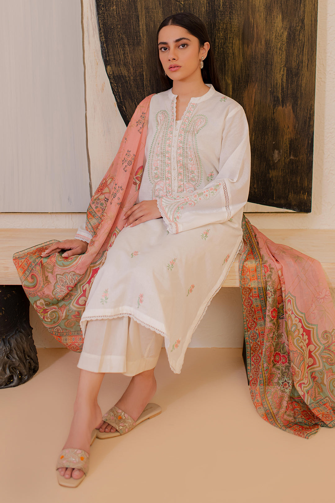 Zellbury | Summer Pret | Embroidered Kurta Dupatta - 3330 - by - Libasekhas UK - Registered Vendor of : Zellbury Women - 100% Original Designer Dresss