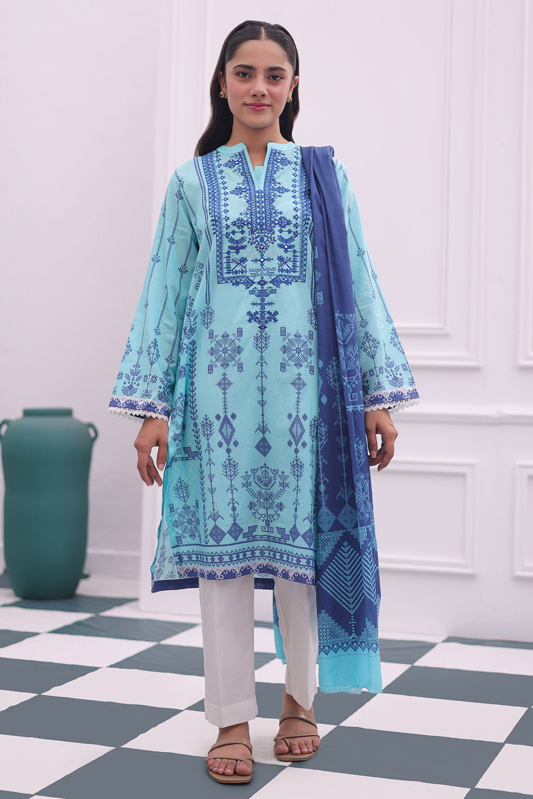 Zellbury | Summer Pret | Embroidered Kurta Dupatta - 1907 - by - Libasekhas UK - Registered Vendor of : Zellbury Women - 100% Original Designer Dresss