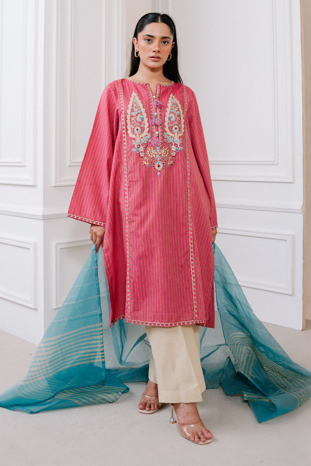 Zellbury | Summer Pret | Embroidered Kurta Dupatta - 1983 - by - Libasekhas UK - Registered Vendor of : Zellbury Women - 100% Original Designer Dresss