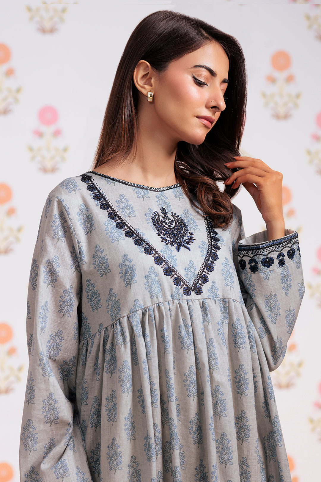 Zellbury | Winter Pret | Embroidered Kurta - 2909 - by - Libasekhas UK - Registered Vendor of : Zellbury Women - 100% Original Designer Dresss