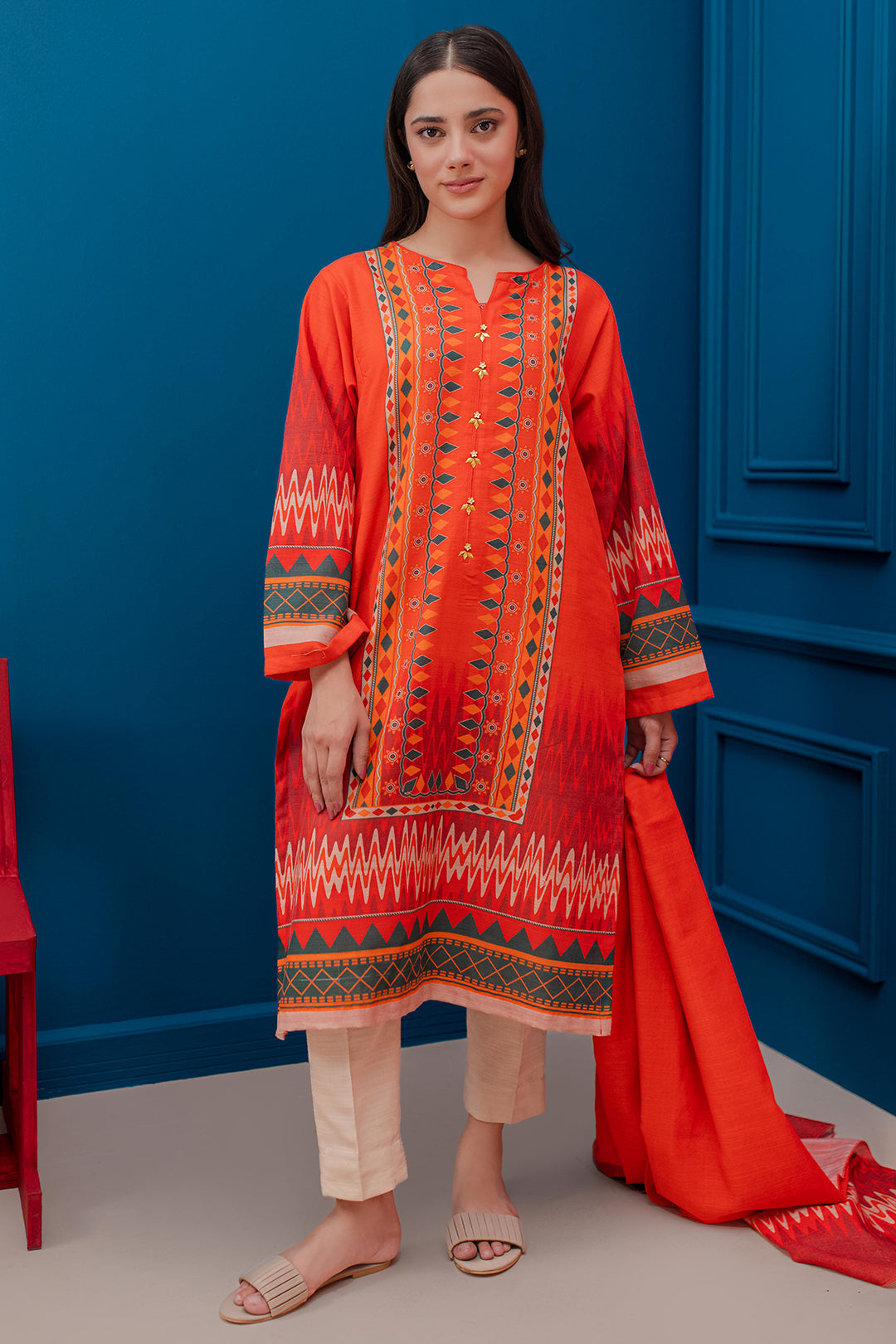 Zellbury | Winter Pret | Kurta Dupatta - 3053 - by - Libasekhas UK - Registered Vendor of : Zellbury Women - 100% Original Designer Dresss