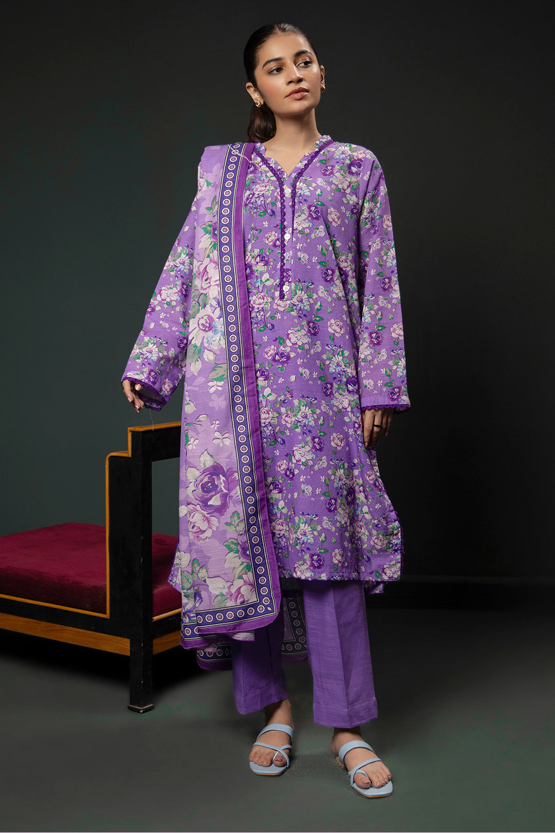 Zellbury | Winter Pret | Kurta Dupatta Trouser - 2948 - by - Libasekhas UK - Registered Vendor of : Zellbury Women - 100% Original Designer Dresss