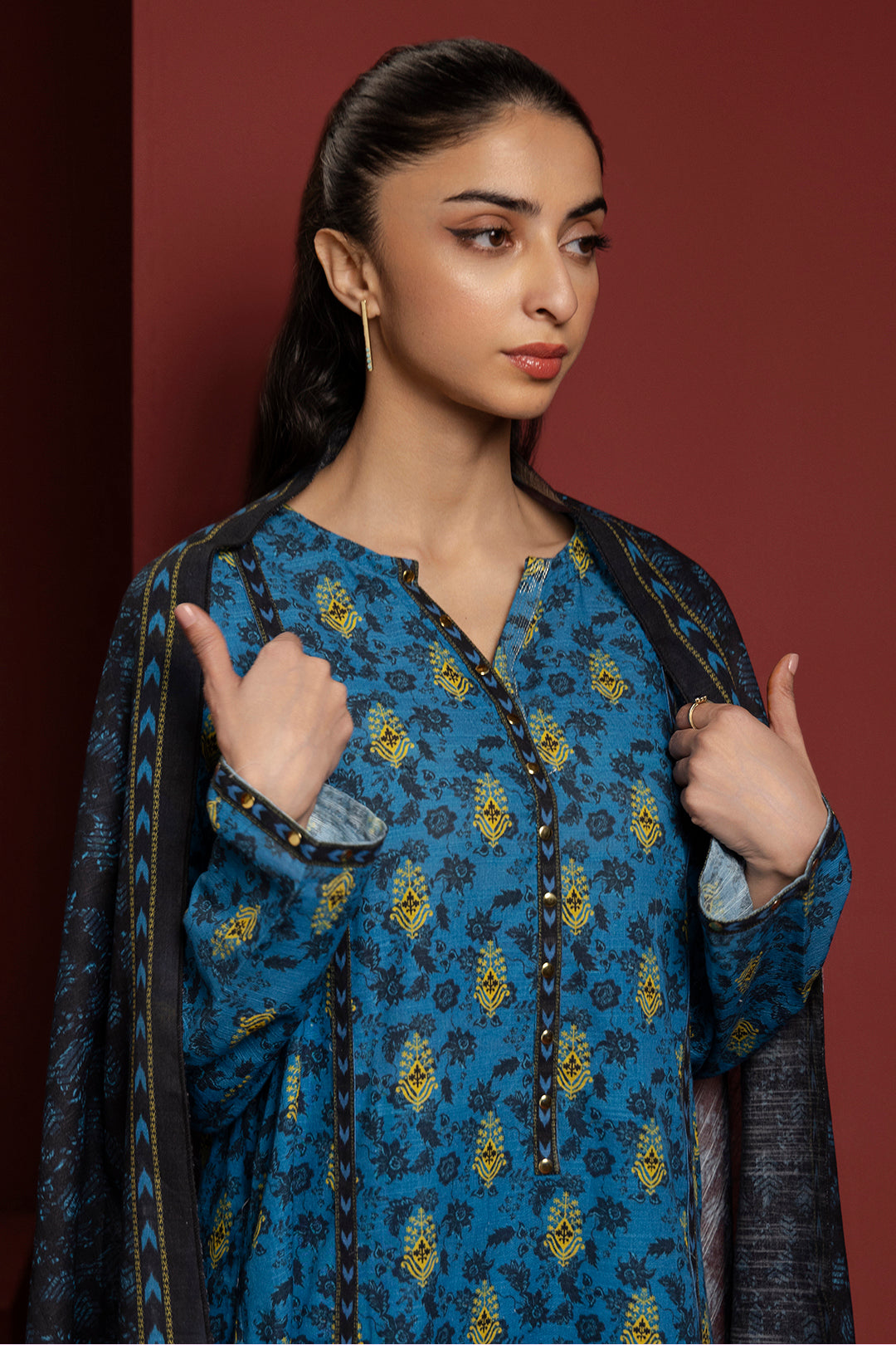Zellbury | Winter Pret | Kurta Dupatta Trouser - 3115 - by - Libasekhas UK - Registered Vendor of : Zellbury Women - 100% Original Designer Dresss
