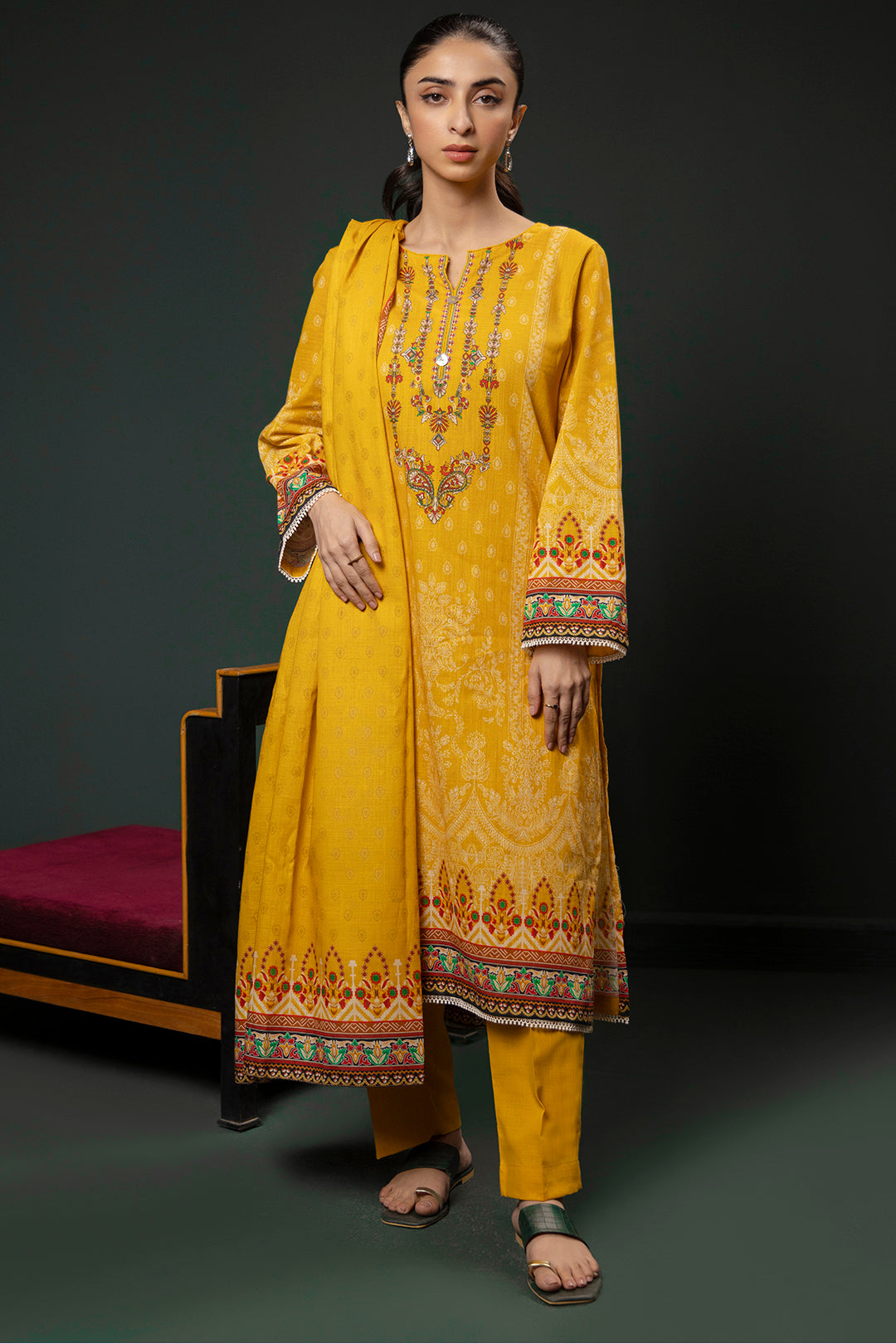 Zellbury | Winter Pret | Kurta Dupatta Trouser - 3151 - by - Libasekhas UK - Registered Vendor of : Zellbury Women - 100% Original Designer Dresss