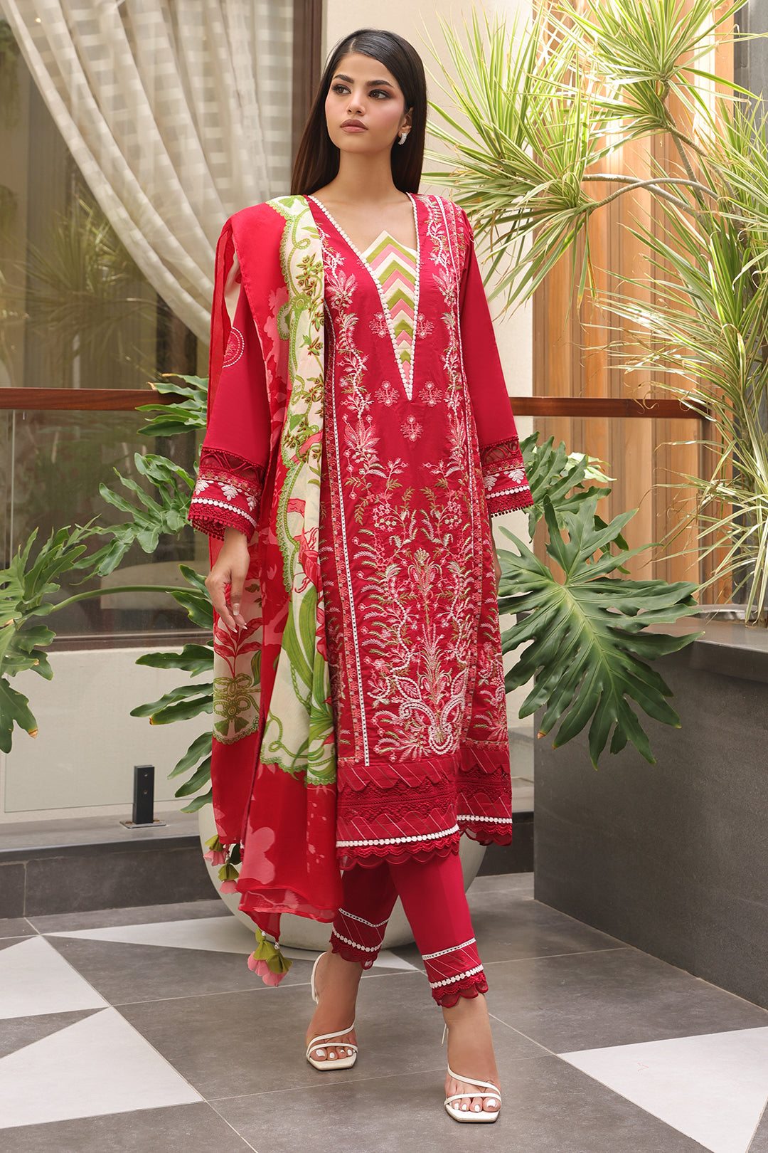 Zellbury | Unstitched 3 Piece Cambric | Embroidered Shirt Shalwar Dupatta - 0074 - by - Libasekhas UK - Registered Vendor of : Zellbury Women - 100% Original Designer Dresss
