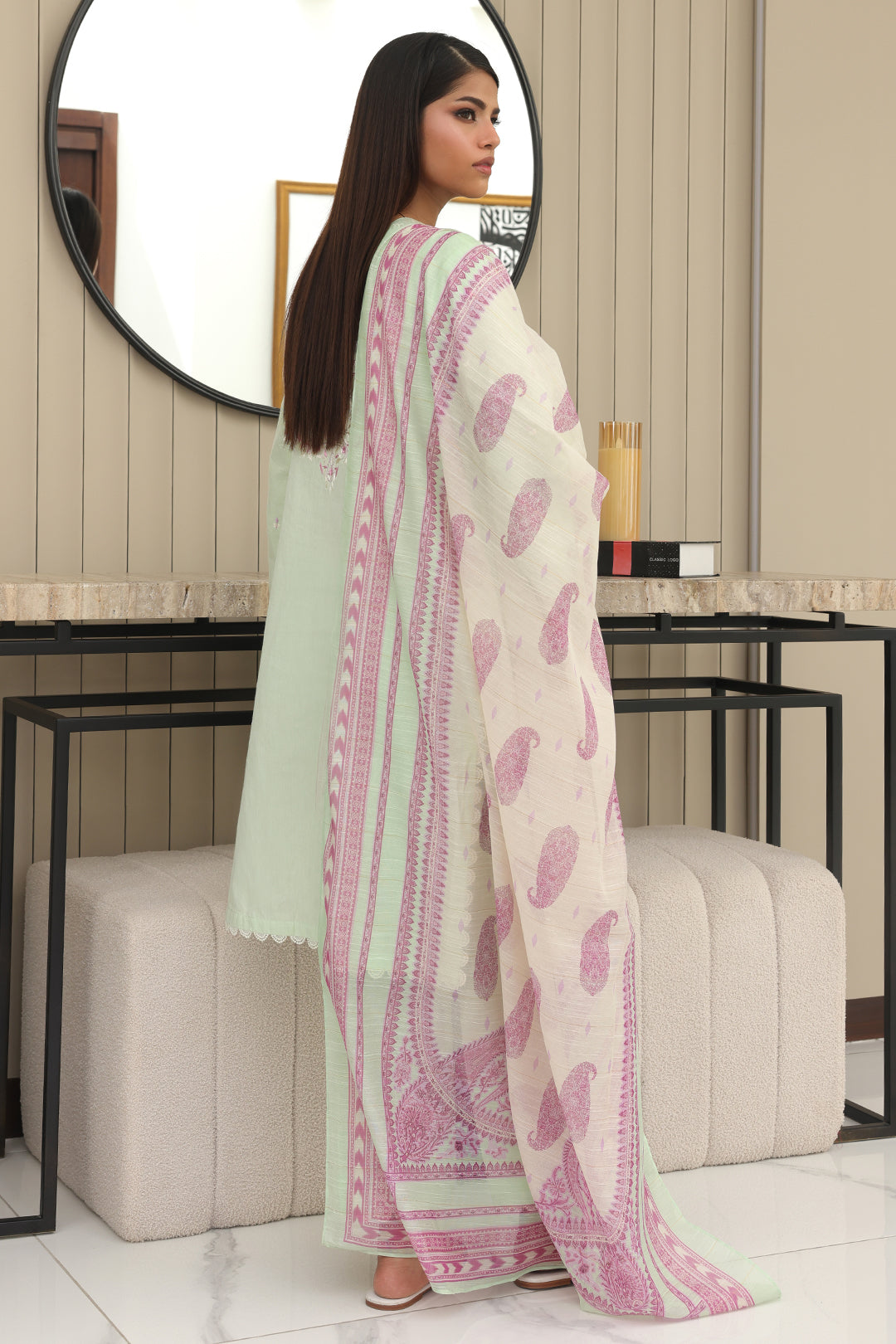 Zellbury | Unstitched 3 Piece Chambray | Embroidered Shirt Shalwar Dupatta - 0077 - by - Libasekhas UK - Registered Vendor of : Zellbury Women - 100% Original Designer Dresss