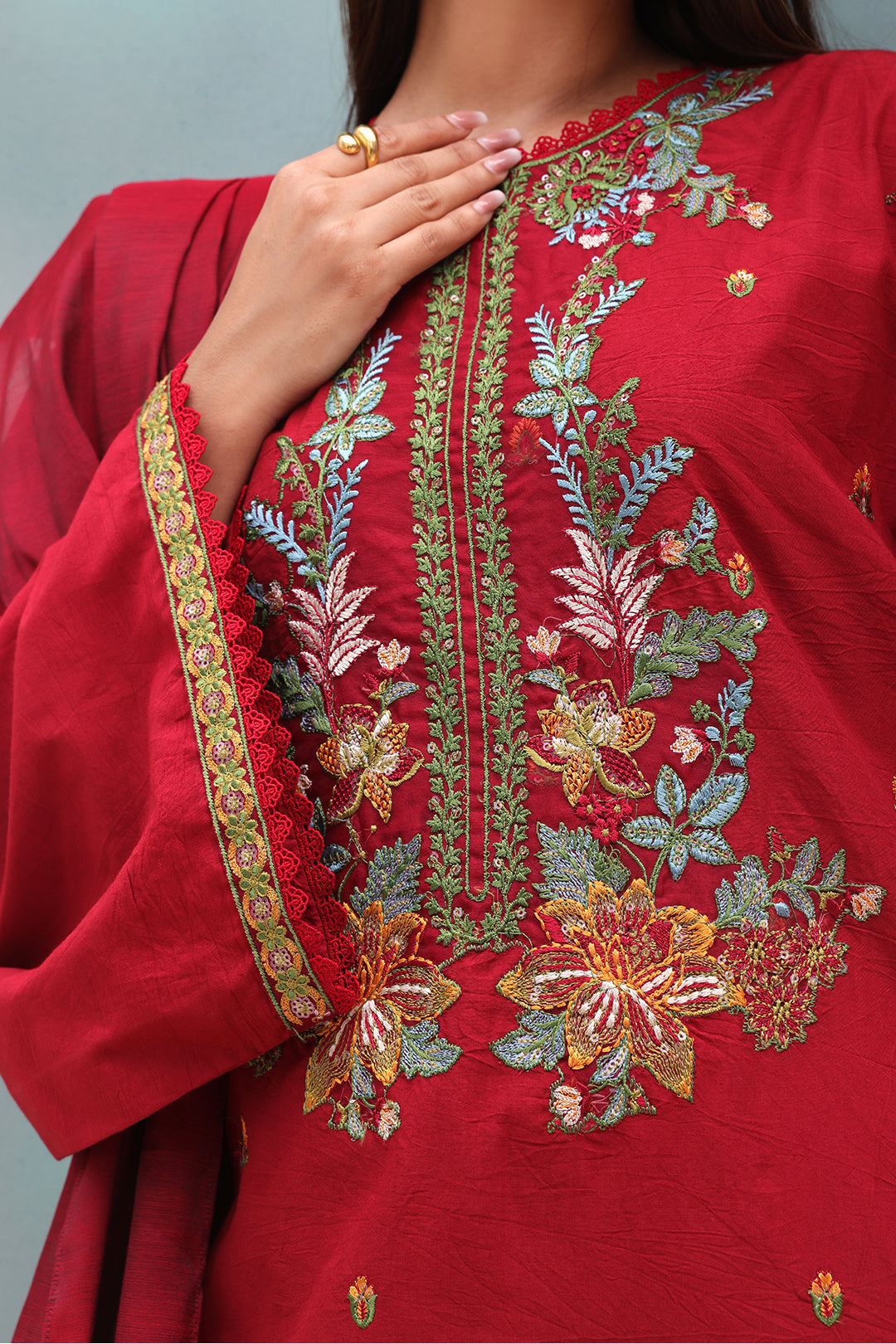 Zellbury | Unstitched 3 Piece Cambric | Embroidered Shirt Shalwar Dupatta - 0083 - by - Libasekhas UK - Registered Vendor of : Zellbury Women - 100% Original Designer Dresss