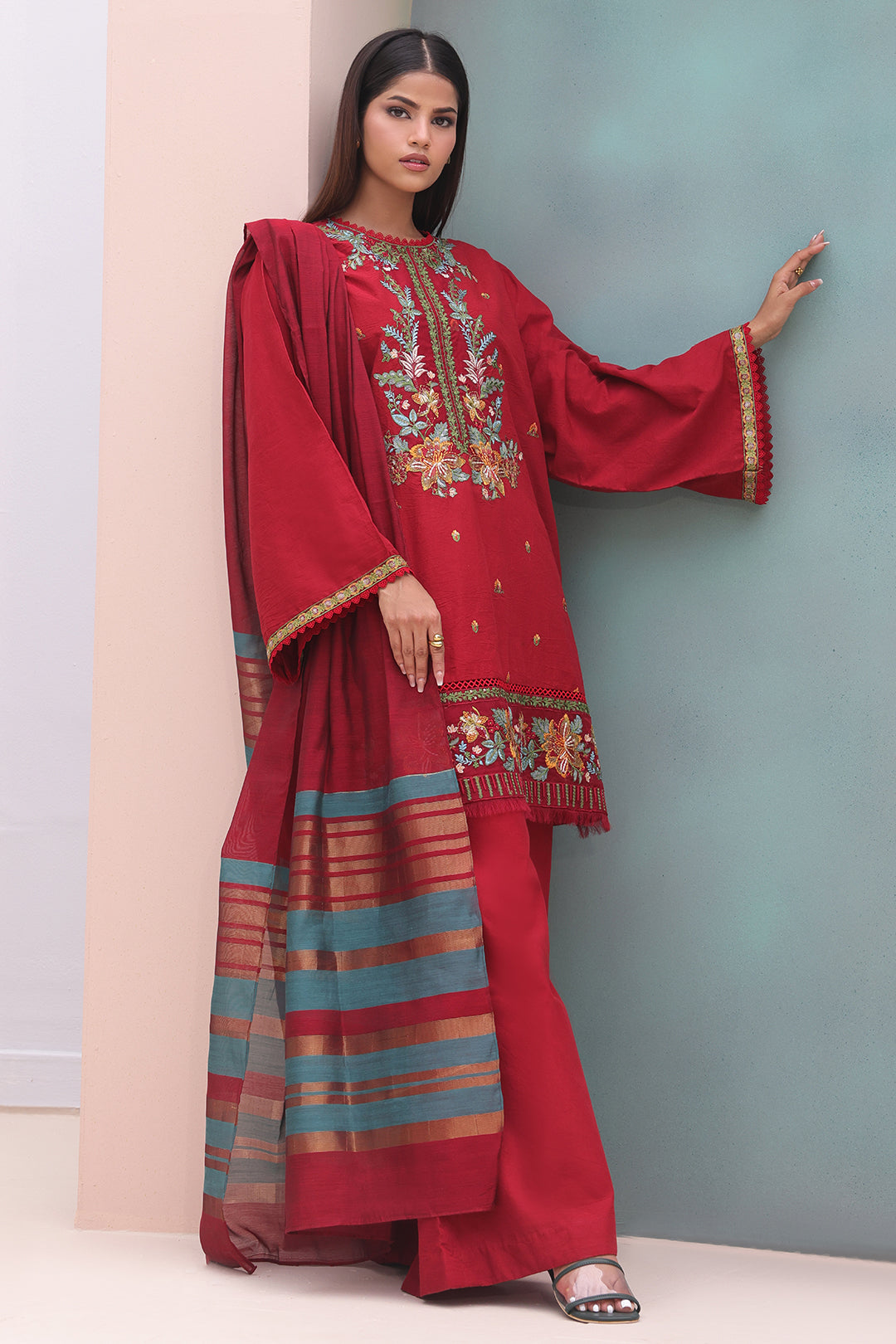 Zellbury | Unstitched 3 Piece Cambric | Embroidered Shirt Shalwar Dupatta - 0083 - by - Libasekhas UK - Registered Vendor of : Zellbury Women - 100% Original Designer Dresss