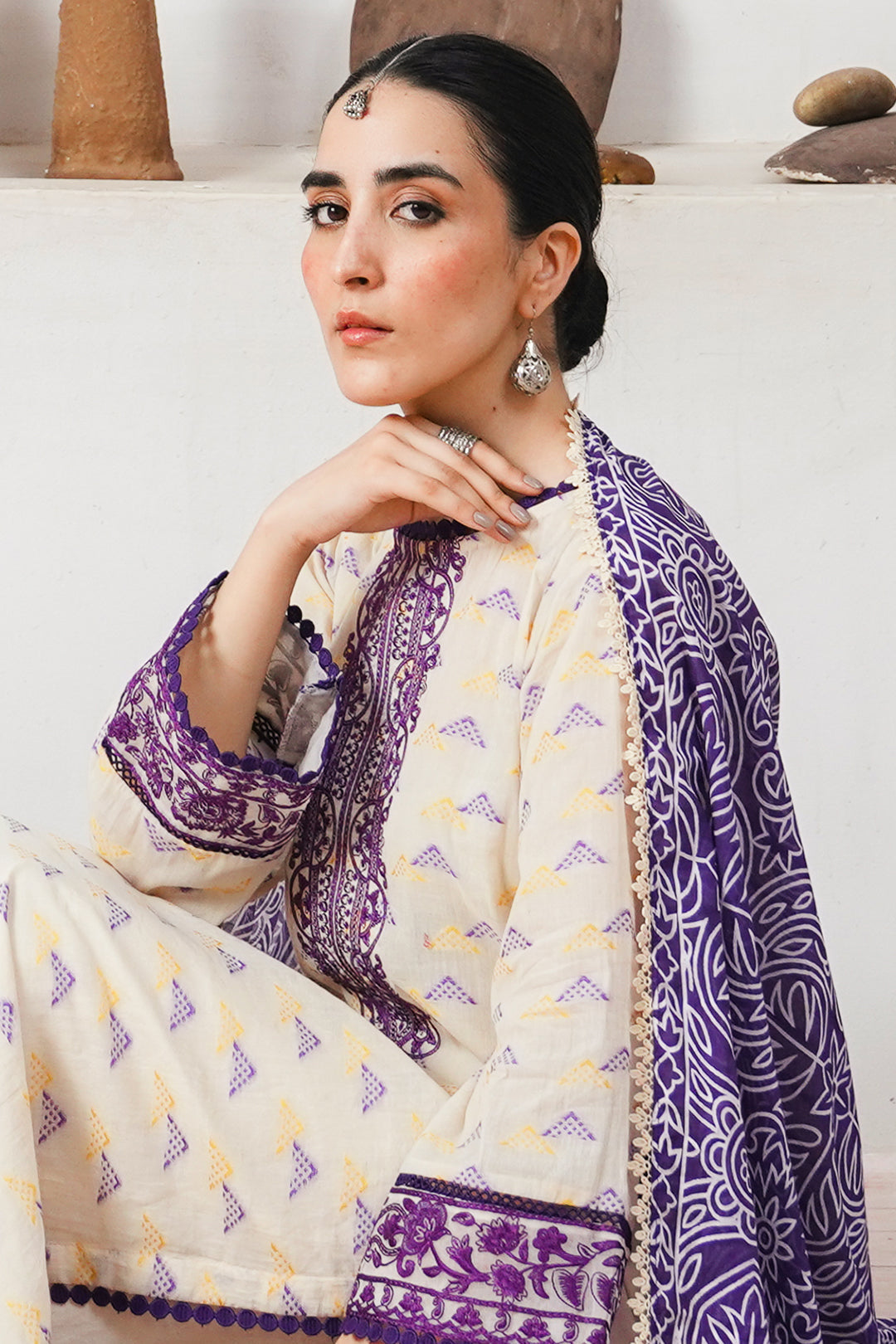 Zellbury | Unstitched 3 Piece Jacquard | Embroidered Shirt Shalwar Dupatta - 0086 - by - Libasekhas UK - Registered Vendor of : Zellbury Women - 100% Original Designer Dresss