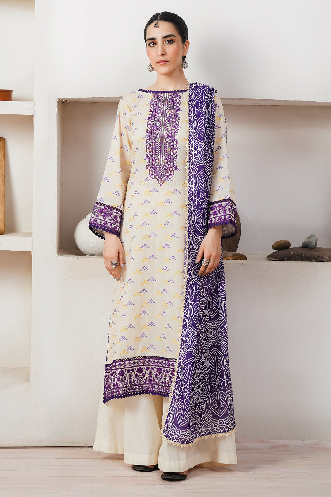 Zellbury | Unstitched 3 Piece Jacquard | Embroidered Shirt Shalwar Dupatta - 0086 - by - Libasekhas UK - Registered Vendor of : Zellbury Women - 100% Original Designer Dresss