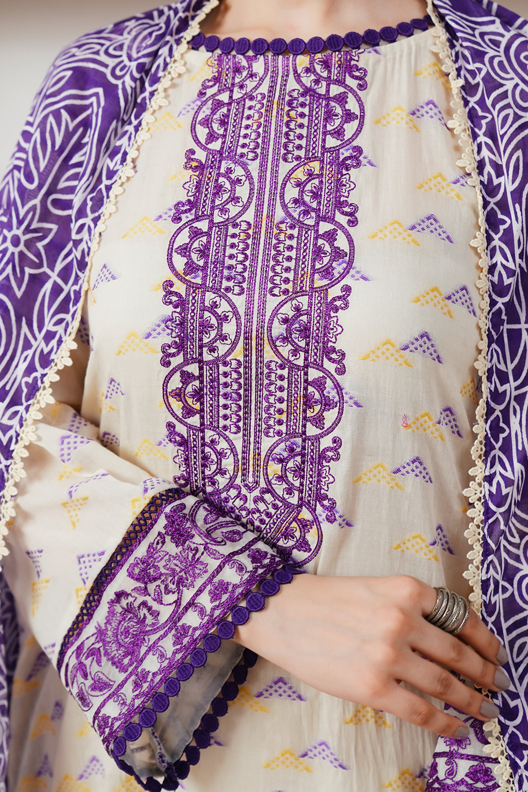 Zellbury | Unstitched 3 Piece Jacquard | Embroidered Shirt Shalwar Dupatta - 0086 - by - Libasekhas UK - Registered Vendor of : Zellbury Women - 100% Original Designer Dresss