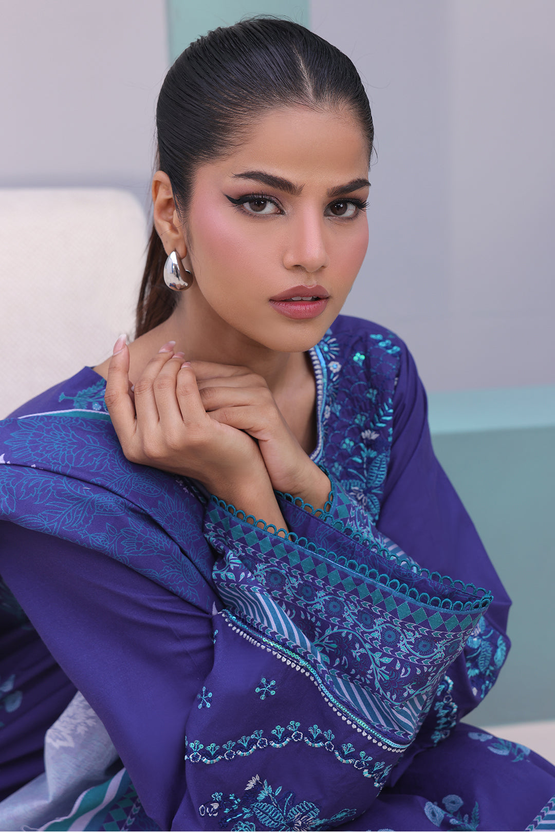 Zellbury | Unstitched 3 Piece Cambric | Embroidered Shirt Shalwar Dupatta - 0141 - by - Libasekhas UK - Registered Vendor of : Zellbury Women - 100% Original Designer Dresss