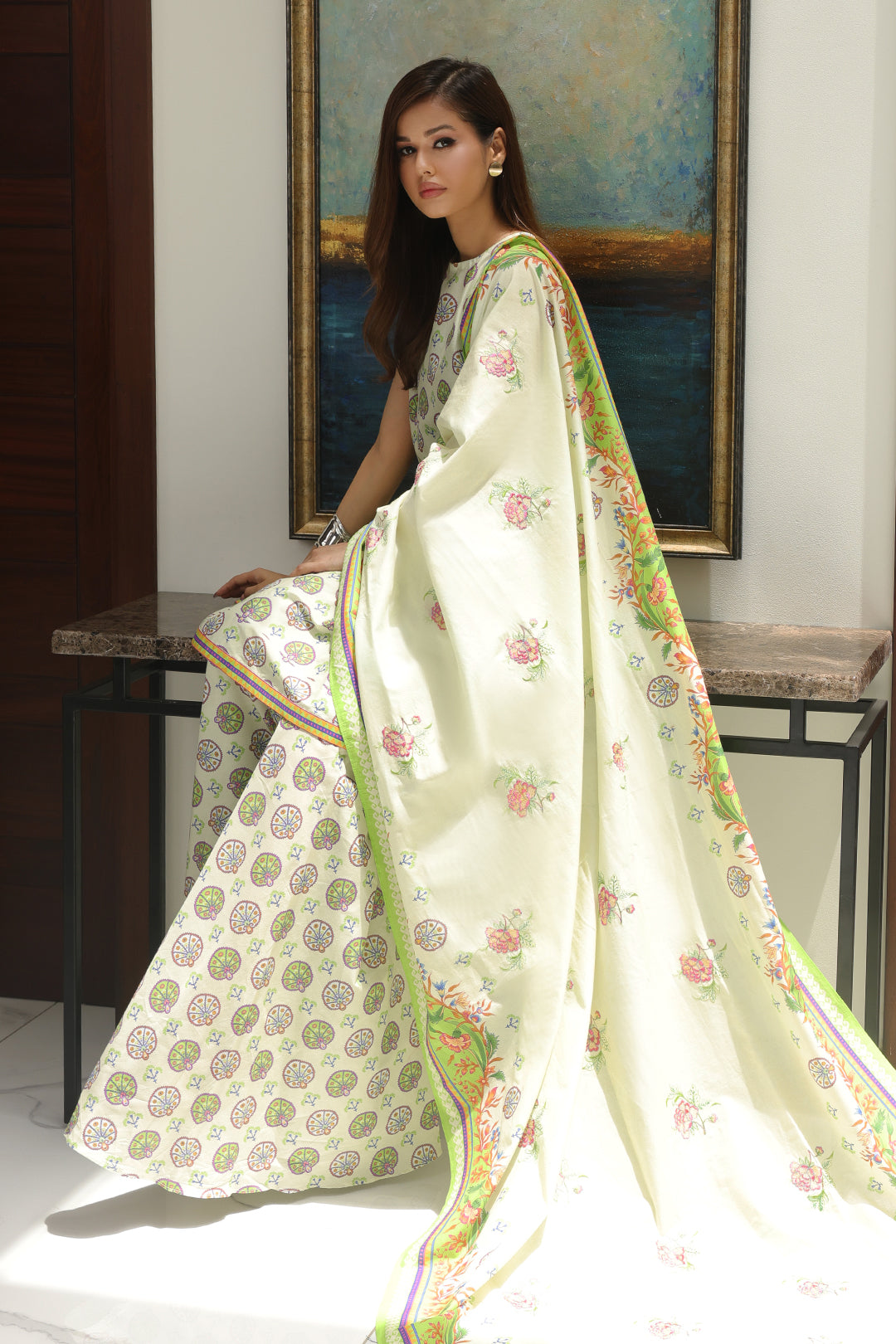 Zellbury | Unstitched 3 Piece Cambric | Embroidered Shirt Shalwar Dupatta - 0143 - by - Libasekhas UK - Registered Vendor of : Zellbury Women - 100% Original Designer Dresss