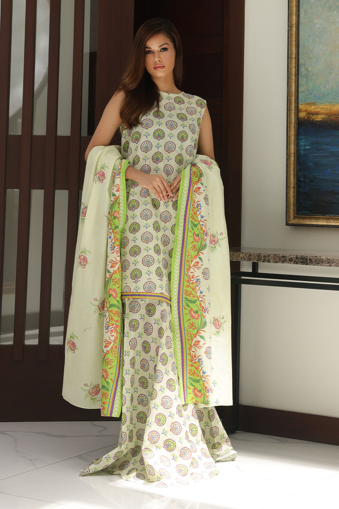 Zellbury | Unstitched 3 Piece Cambric | Embroidered Shirt Shalwar Dupatta - 0143 - by - Libasekhas UK - Registered Vendor of : Zellbury Women - 100% Original Designer Dresss