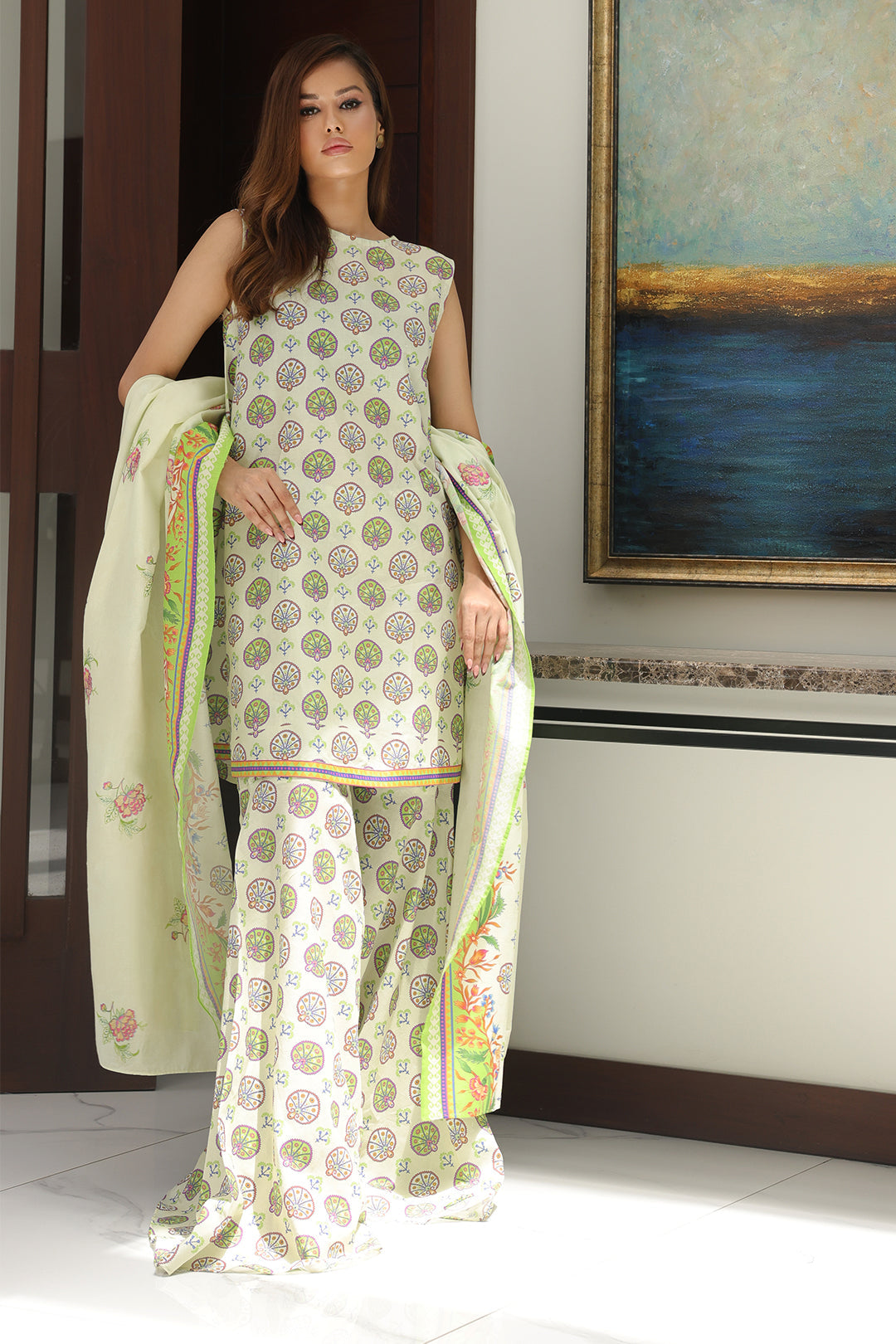 Zellbury | Unstitched 3 Piece Cambric | Embroidered Shirt Shalwar Dupatta - 0143 - by - Libasekhas UK - Registered Vendor of : Zellbury Women - 100% Original Designer Dresss