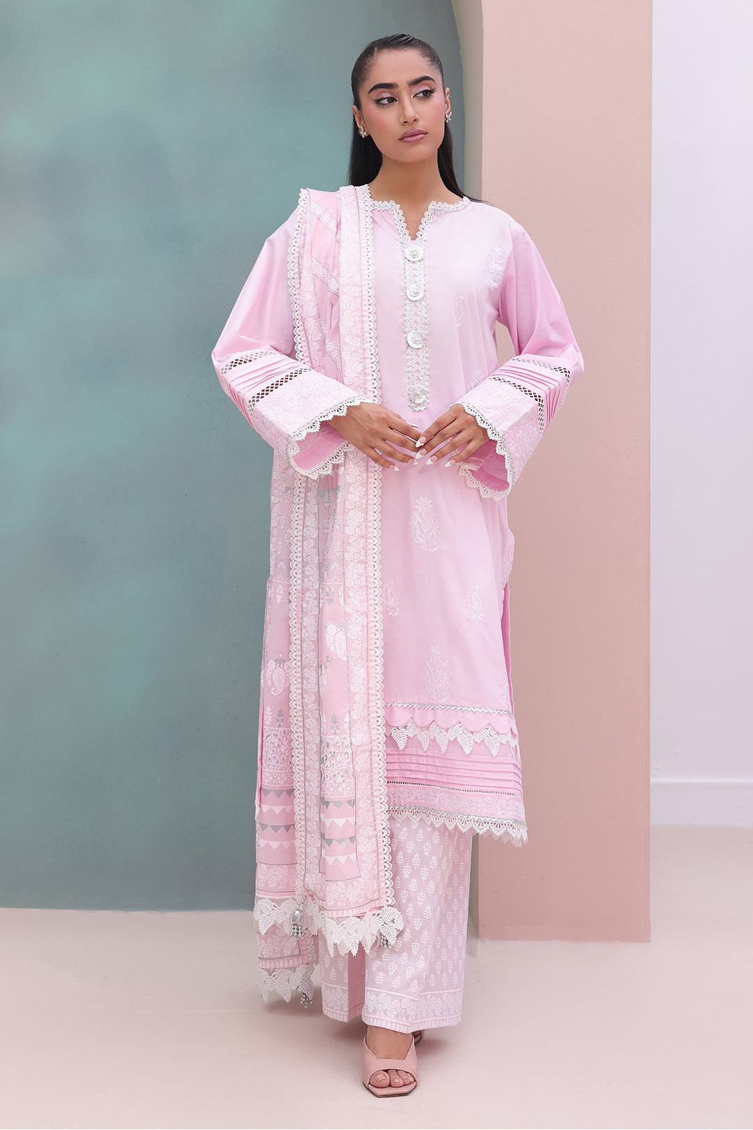 Zellbury | Unstitched 3 Piece Cambric | Embroidered Shirt Shalwar Dupatta - 0147 - by - Libasekhas UK - Registered Vendor of : Zellbury Women - 100% Original Designer Dresss
