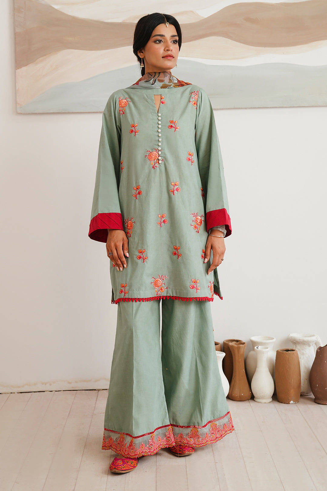 Zellbury | Unstitched 3 Piece Cambric | Embroidered Shirt Shalwar Dupatta - 0149 - by - Libasekhas UK - Registered Vendor of : Zellbury Women - 100% Original Designer Dresss