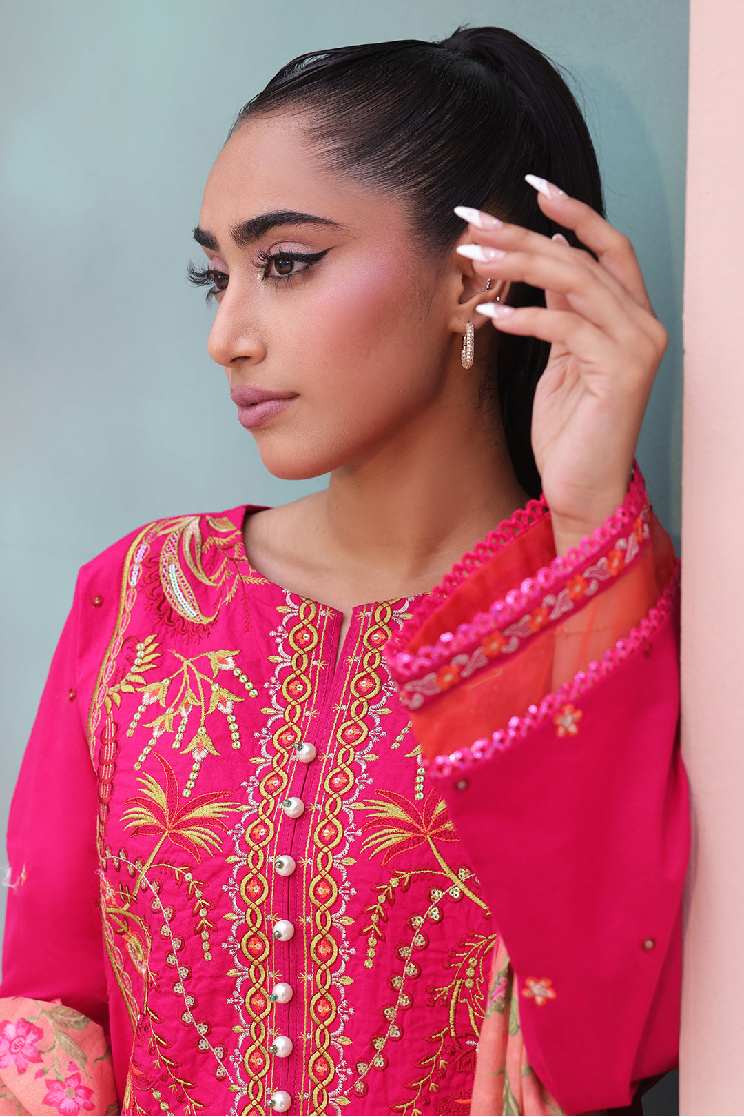 Zellbury | Unstitched 3 Piece Cambric | Embroidered Shirt Shalwar Dupatta - 0151 - by - Libasekhas UK - Registered Vendor of : Zellbury Women - 100% Original Designer Dresss