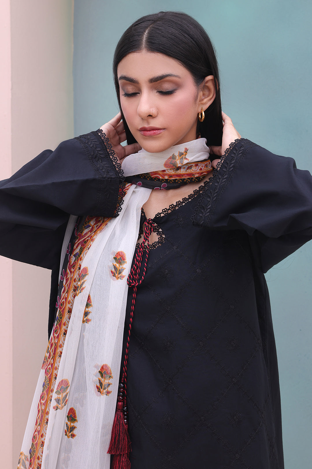 Zellbury | Unstitched 3 Piece Cambric | Embroidered Shirt Shalwar Dupatta - 0605 - by - Libasekhas UK - Registered Vendor of : Zellbury Women - 100% Original Designer Dresss