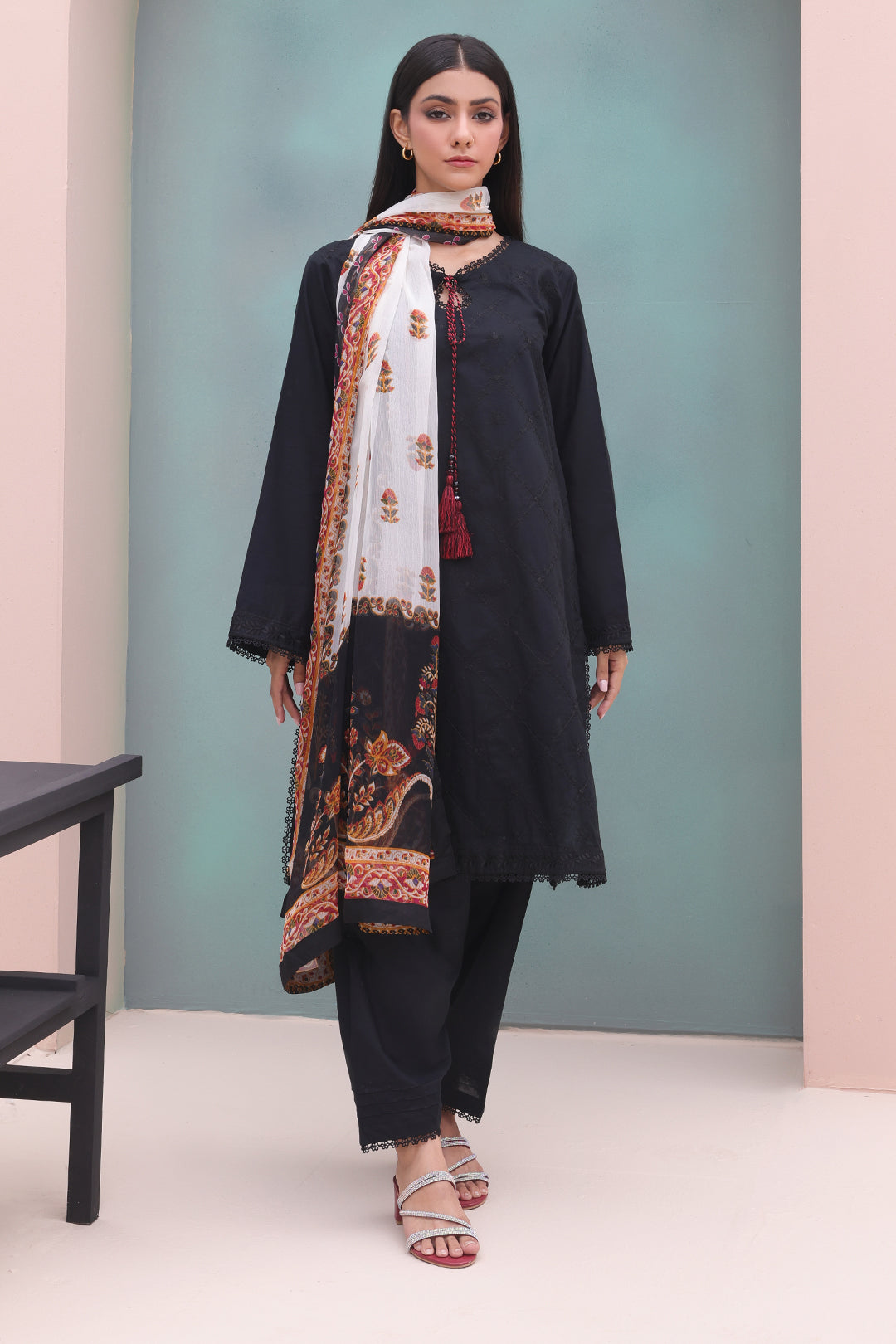 Zellbury | Unstitched 3 Piece Cambric | Embroidered Shirt Shalwar Dupatta - 0605 - by - Libasekhas UK - Registered Vendor of : Zellbury Women - 100% Original Designer Dresss