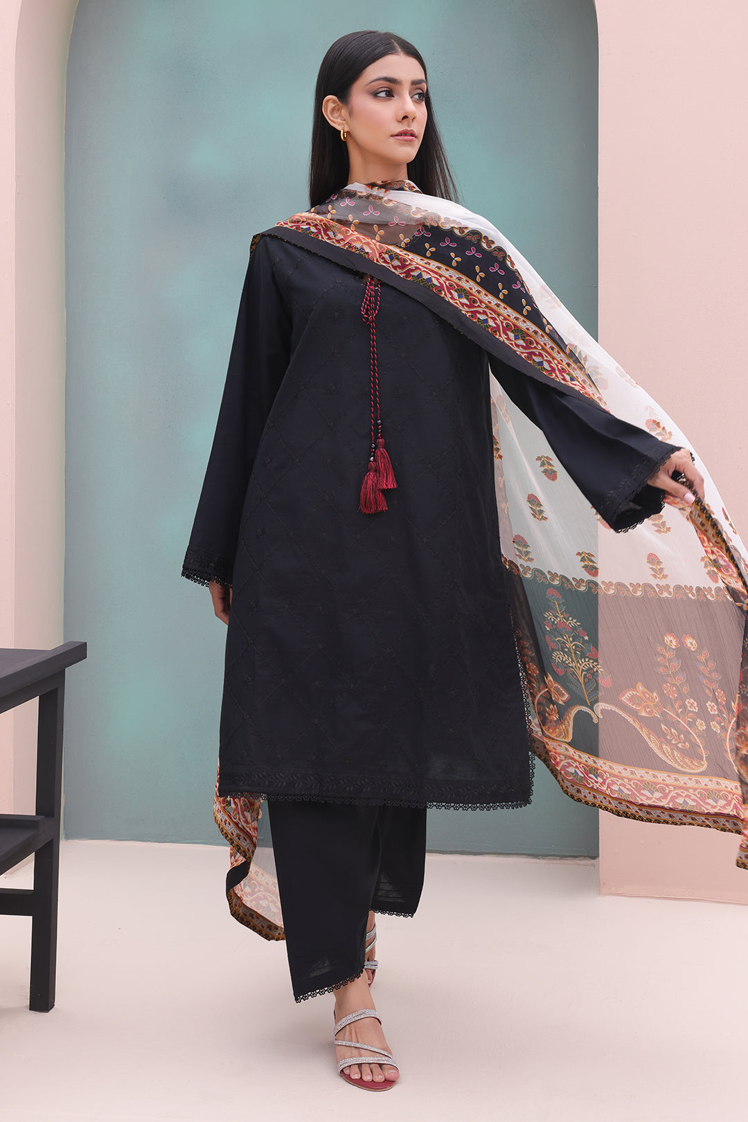 Zellbury | Unstitched 3 Piece Cambric | Embroidered Shirt Shalwar Dupatta - 0605 - by - Libasekhas UK - Registered Vendor of : Zellbury Women - 100% Original Designer Dresss