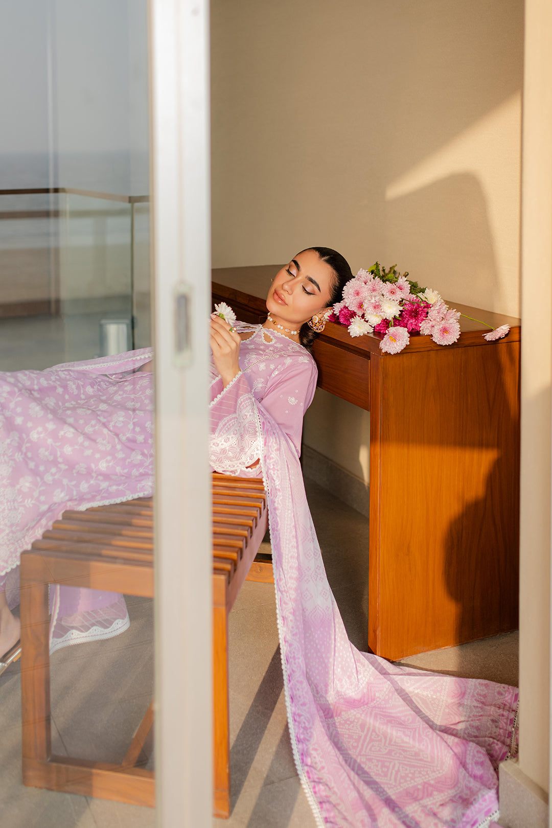 Zellbury | Unstitched 3 Piece Chikankari | Embroidered Shirt Shalwar Dupatta - 0703 - by - Libasekhas UK - Registered Vendor of : Zellbury Women - 100% Original Designer Dresss