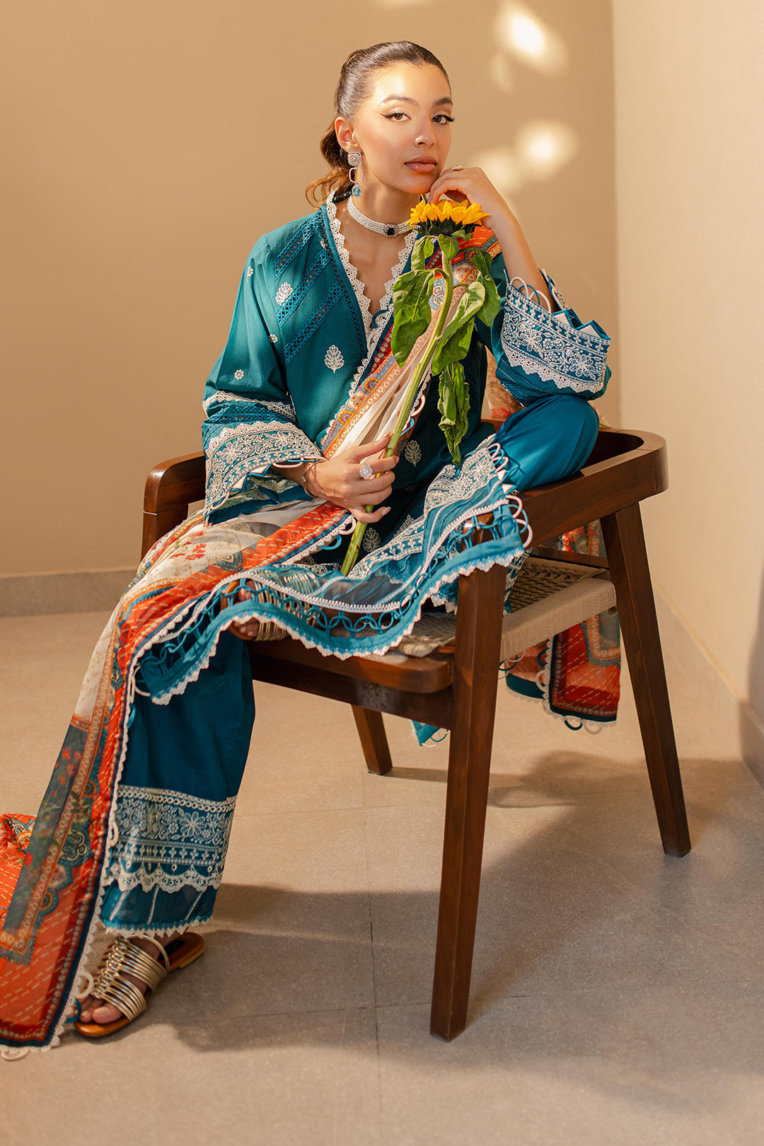 Zellbury | Unstitched 3 Piece Chikankari | Embroidered Shirt Shalwar Dupatta - 0705 - by - Libasekhas UK - Registered Vendor of : Zellbury Women - 100% Original Designer Dresss