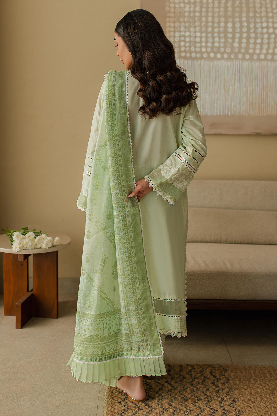 Zellbury | Unstitched 3 Piece Chikankari | Embroidered Shirt Shalwar Dupatta - 0706 - by - Libasekhas UK - Registered Vendor of : Zellbury Women - 100% Original Designer Dresss