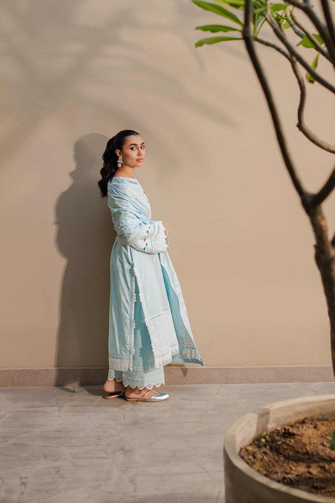 Zellbury | Unstitched 3 Piece Chikankari | Embroidered Shirt Shalwar Dupatta - 0709 - by - Libasekhas UK - Registered Vendor of : Zellbury Women - 100% Original Designer Dresss