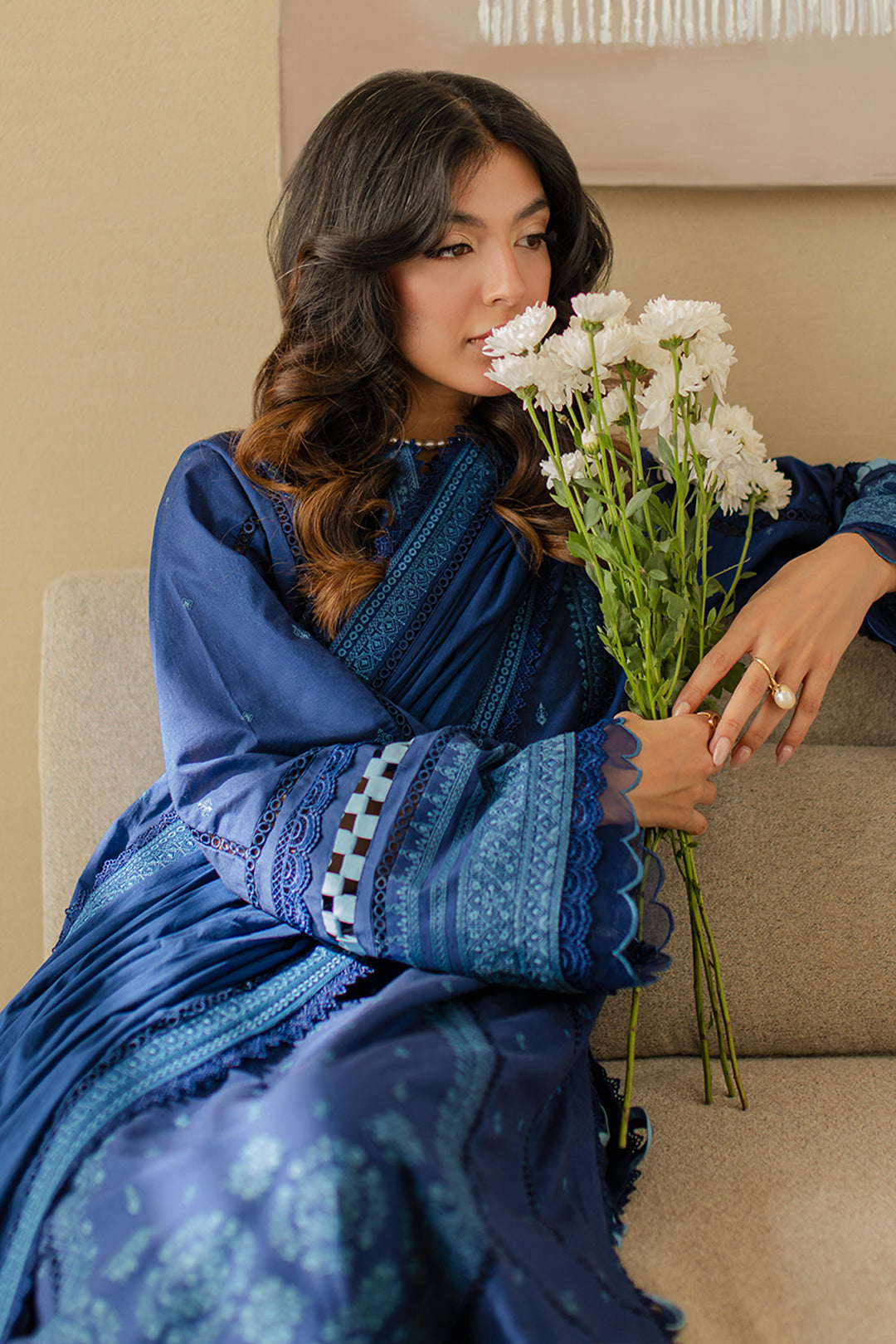 Zellbury | Unstitched 3 Piece Chikankari | Embroidered Shirt Shalwar Dupatta - 0711 - by - Libasekhas UK - Registered Vendor of : Zellbury Women - 100% Original Designer Dresss