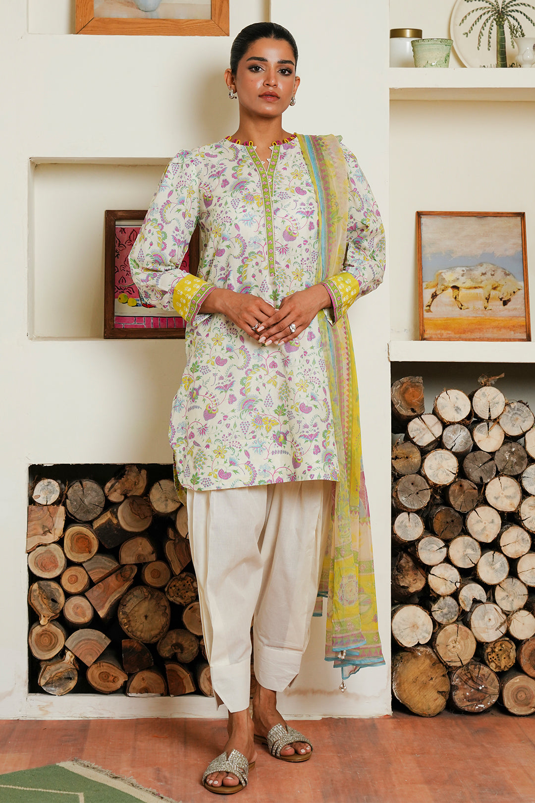 Zellbury | Unstitched 3 Piece Cambric | Shirt Shalwar Dupatta - 0032 - by - Libasekhas UK - Registered Vendor of : Zellbury Women - 100% Original Designer Dresss