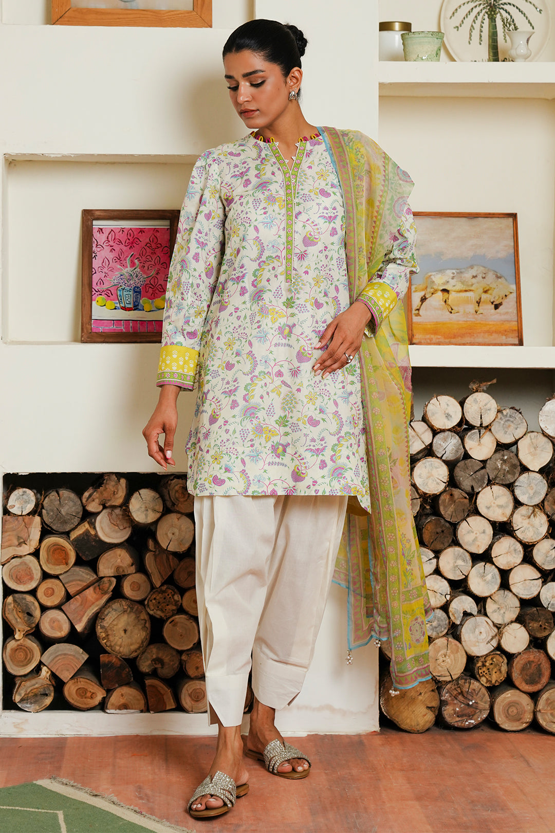 Zellbury | Unstitched 3 Piece Cambric | Shirt Shalwar Dupatta - 0032 - by - Libasekhas UK - Registered Vendor of : Zellbury Women - 100% Original Designer Dresss