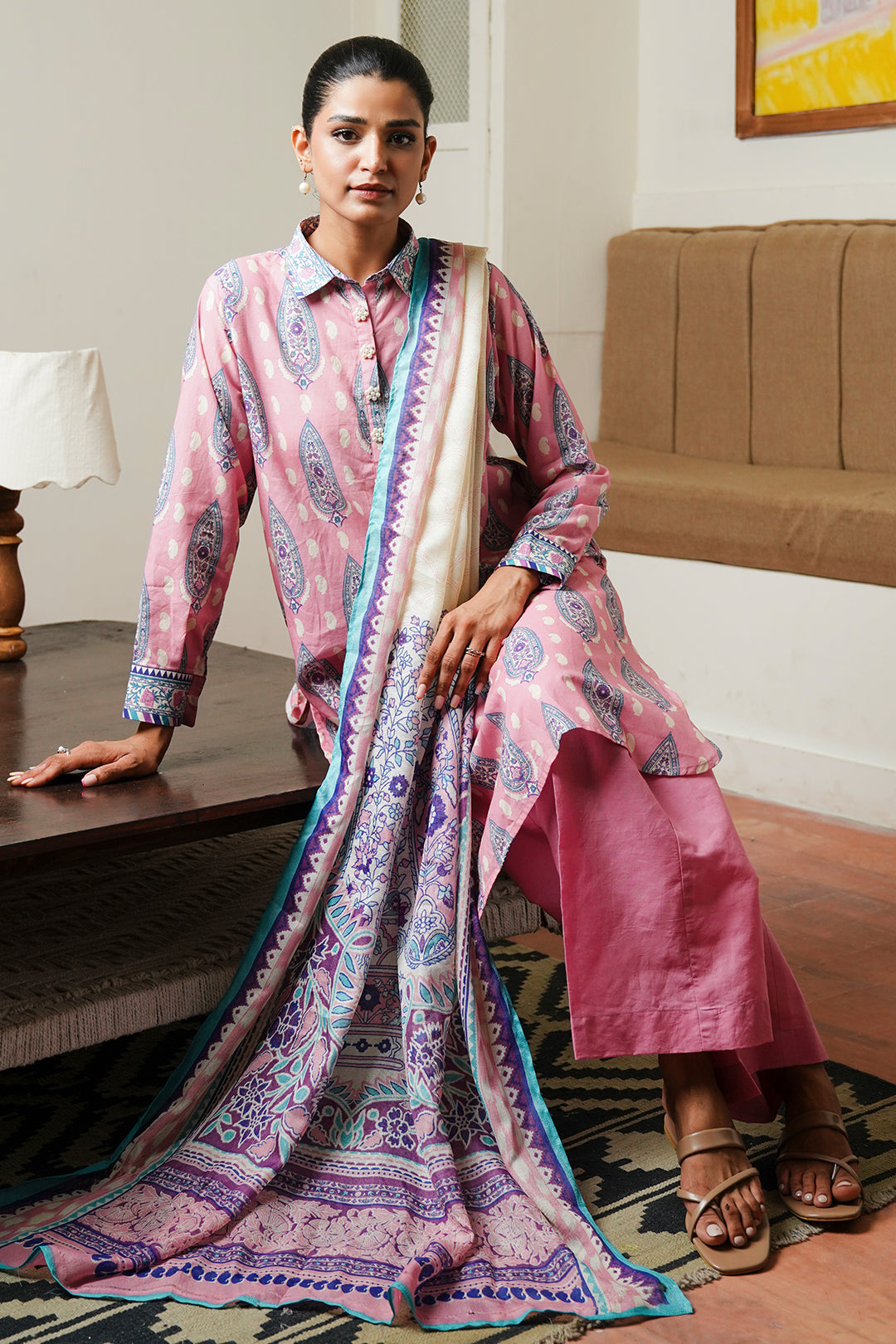 Zellbury | Unstitched 3 Piece Cambric | Shirt Shalwar Dupatta - 0035 - by - Libasekhas UK - Registered Vendor of : Zellbury Women - 100% Original Designer Dresss