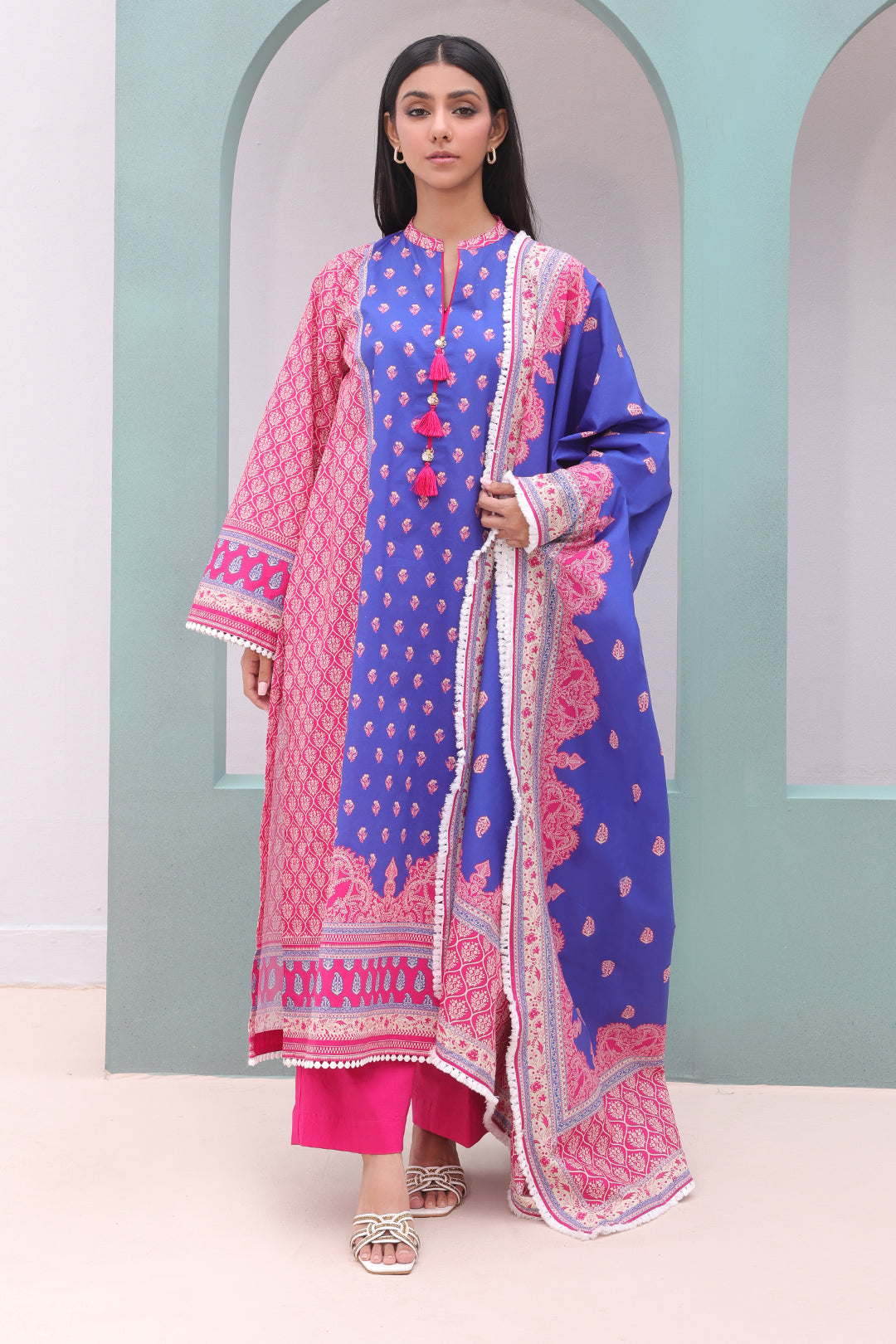 Zellbury | Unstitched 3 Piece Cambric | Shirt Shalwar Dupatta - 0038 - by - Libasekhas UK - Registered Vendor of : Zellbury Women - 100% Original Designer Dresss