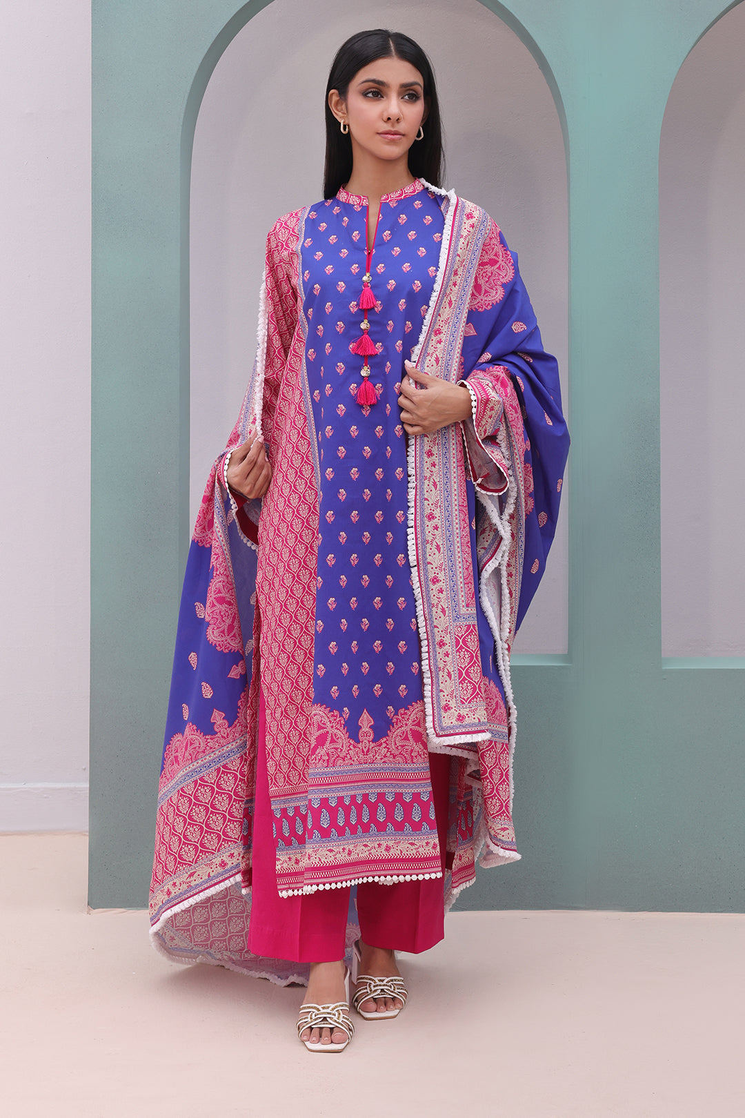 Zellbury | Unstitched 3 Piece Cambric | Shirt Shalwar Dupatta - 0038 - by - Libasekhas UK - Registered Vendor of : Zellbury Women - 100% Original Designer Dresss